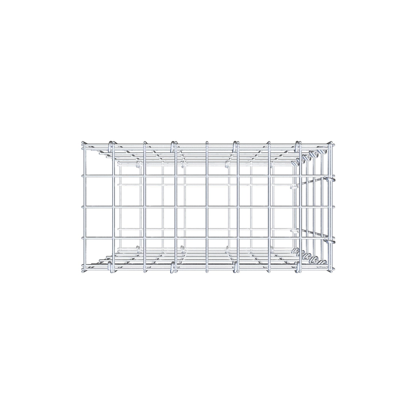 Monteret gabion type 2 50 cm x 40 cm x 20 cm, maskestørrelse 5 cm x 10 cm, C-ring
