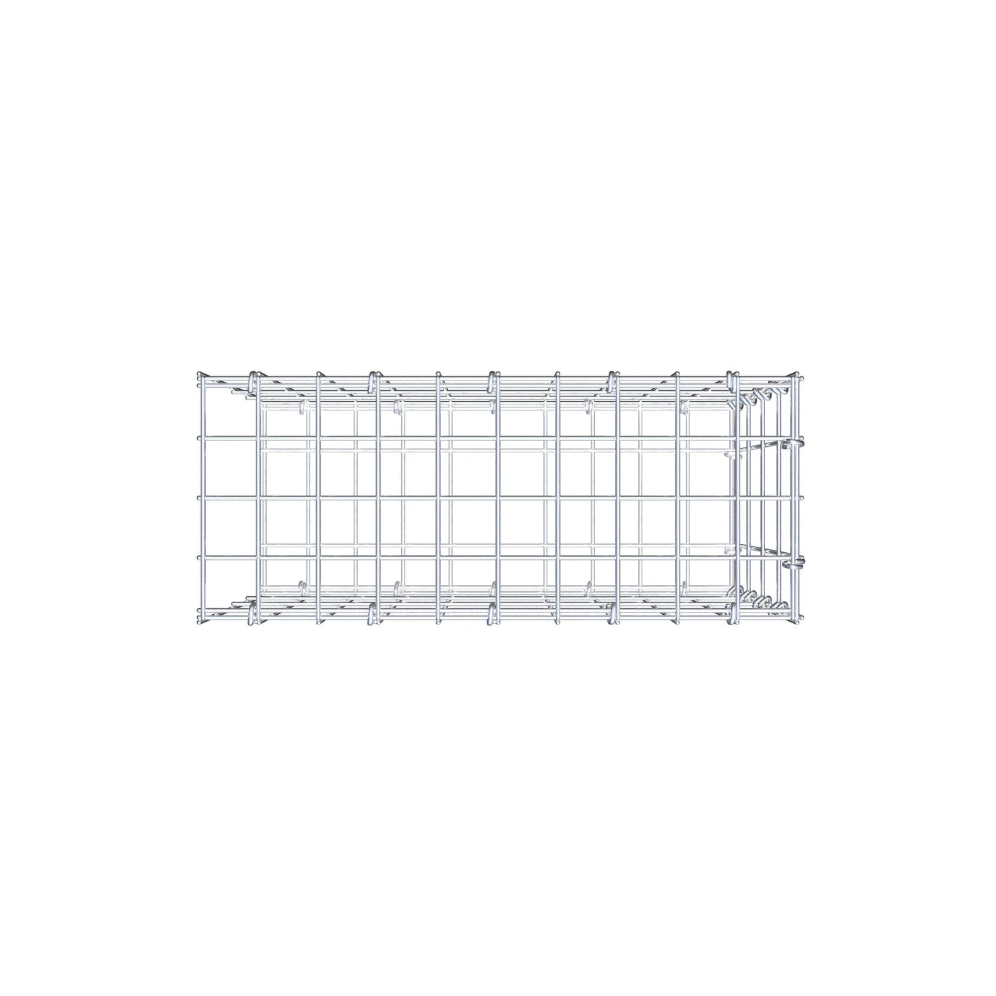 Monteret gabion type 2 50 cm x 40 cm x 20 cm, maskestørrelse 5 cm x 10 cm, C-ring