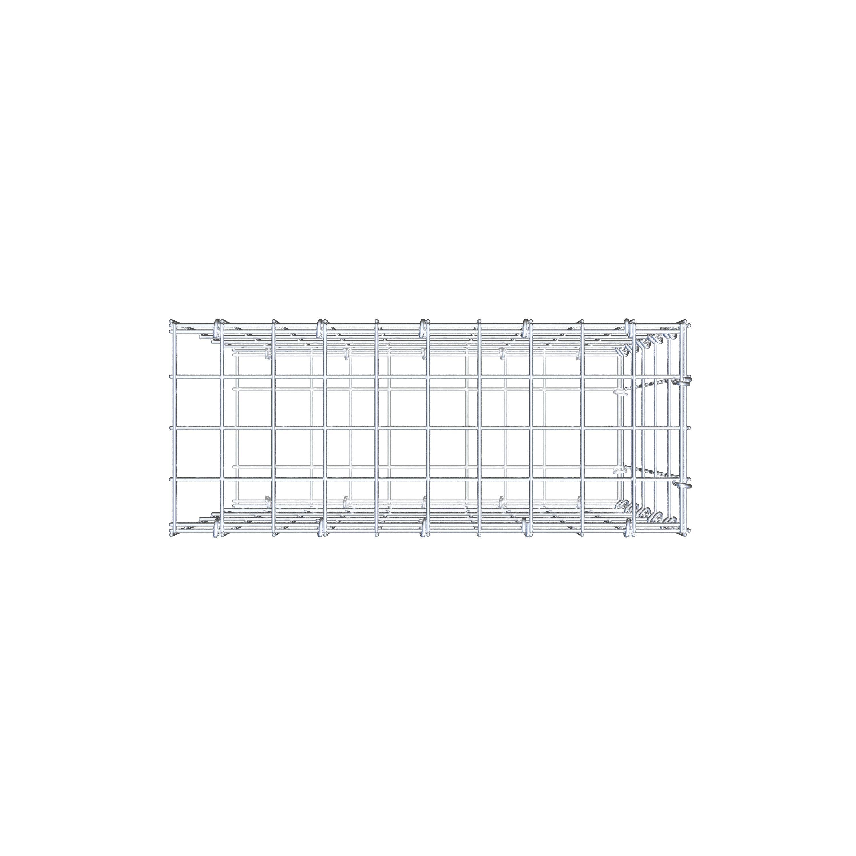 Gabion monté type 2 50 cm x 50 cm x 20 cm, maille 5 cm x 10 cm, anneau en C