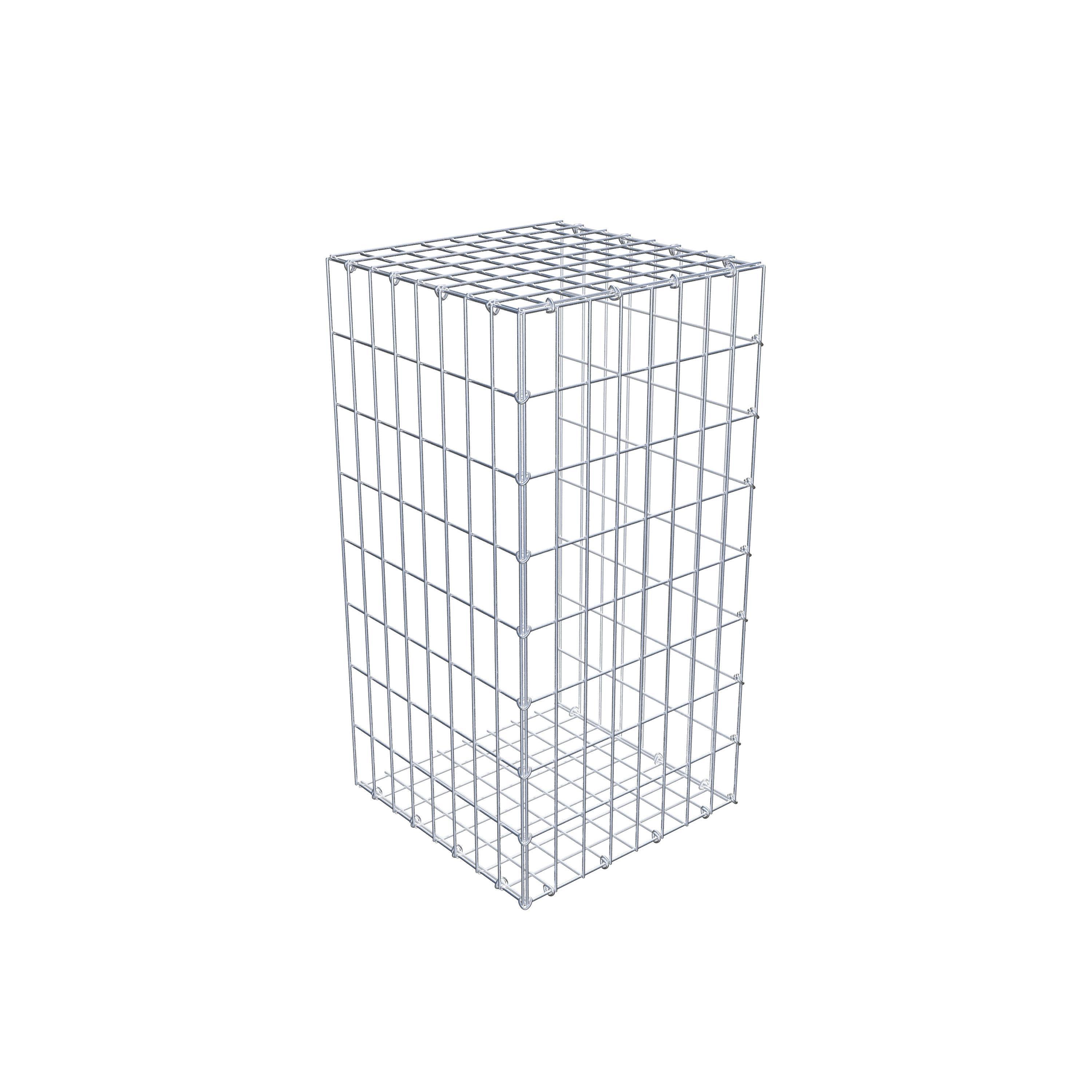 Gabion monté type 2 80 cm x 40 cm x 40 cm, maille 5 cm x 10 cm, anneau en C