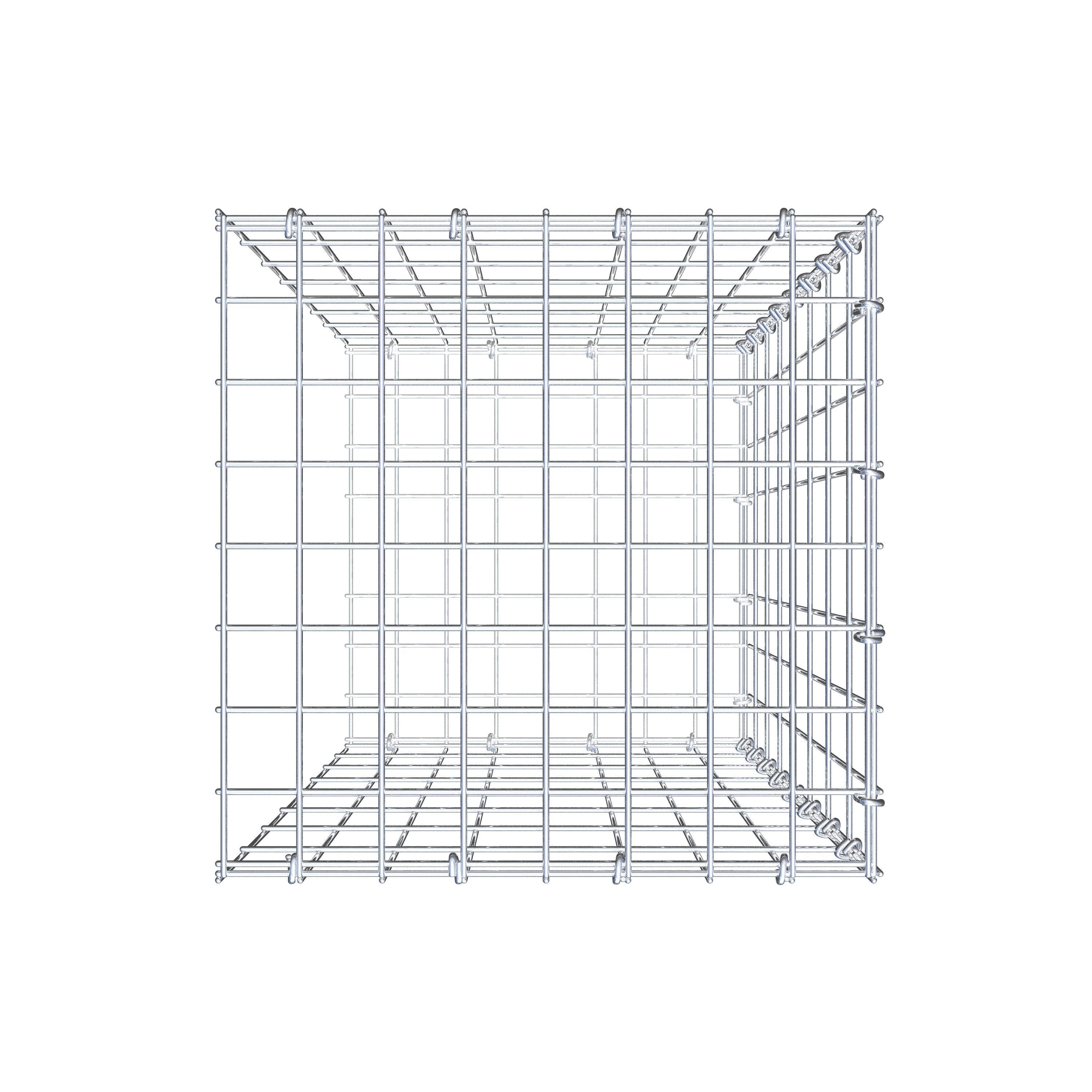 Gabion monté type 2 80 cm x 40 cm x 40 cm, maille 5 cm x 10 cm, anneau en C