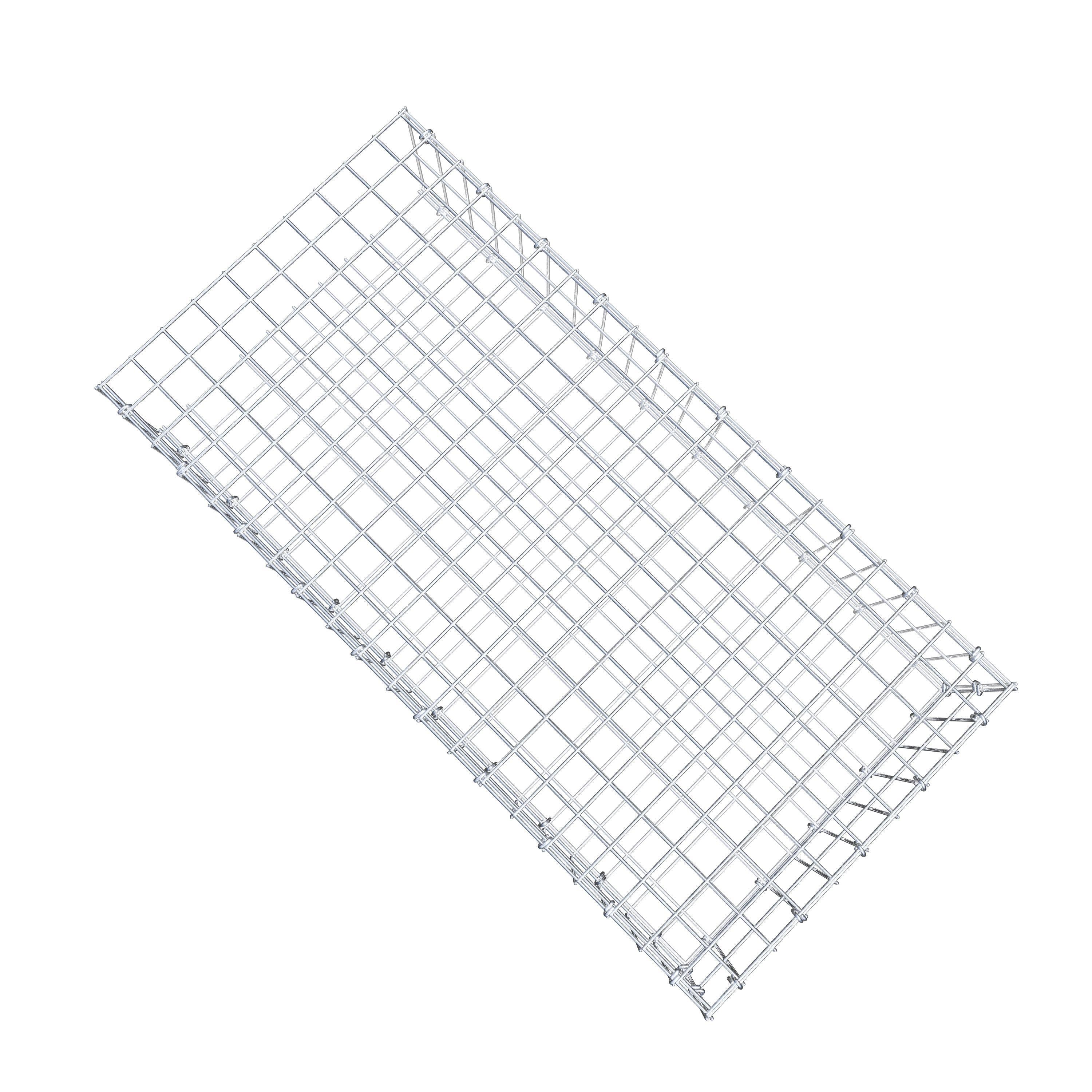 Gabion monté type 2 100 cm x 20 cm x 50 cm, maille 5 cm x 10 cm, anneau en C