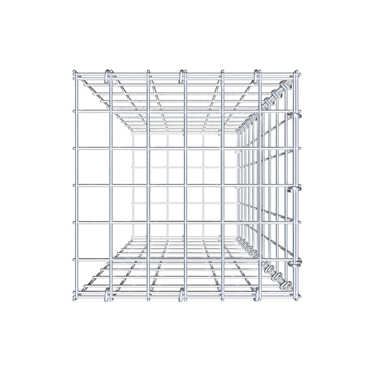 Anbaugabione Typ 2 100 cm x 30 cm x 30 cm, Maschenweite 5 cm x 10 cm, C-Ring