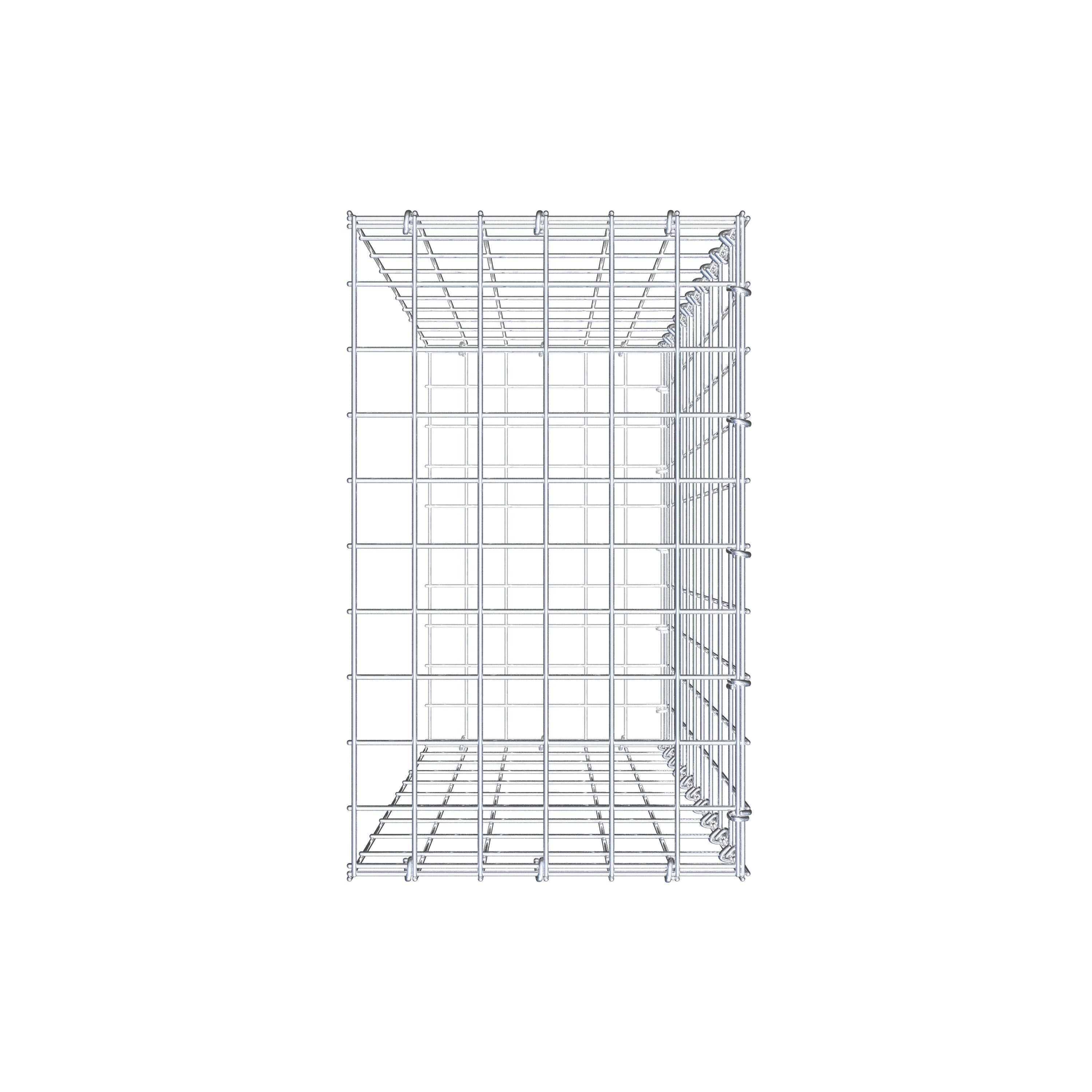 Gabion monté type 2 100 cm x 30 cm x 50 cm, maille 5 cm x 10 cm, anneau en C