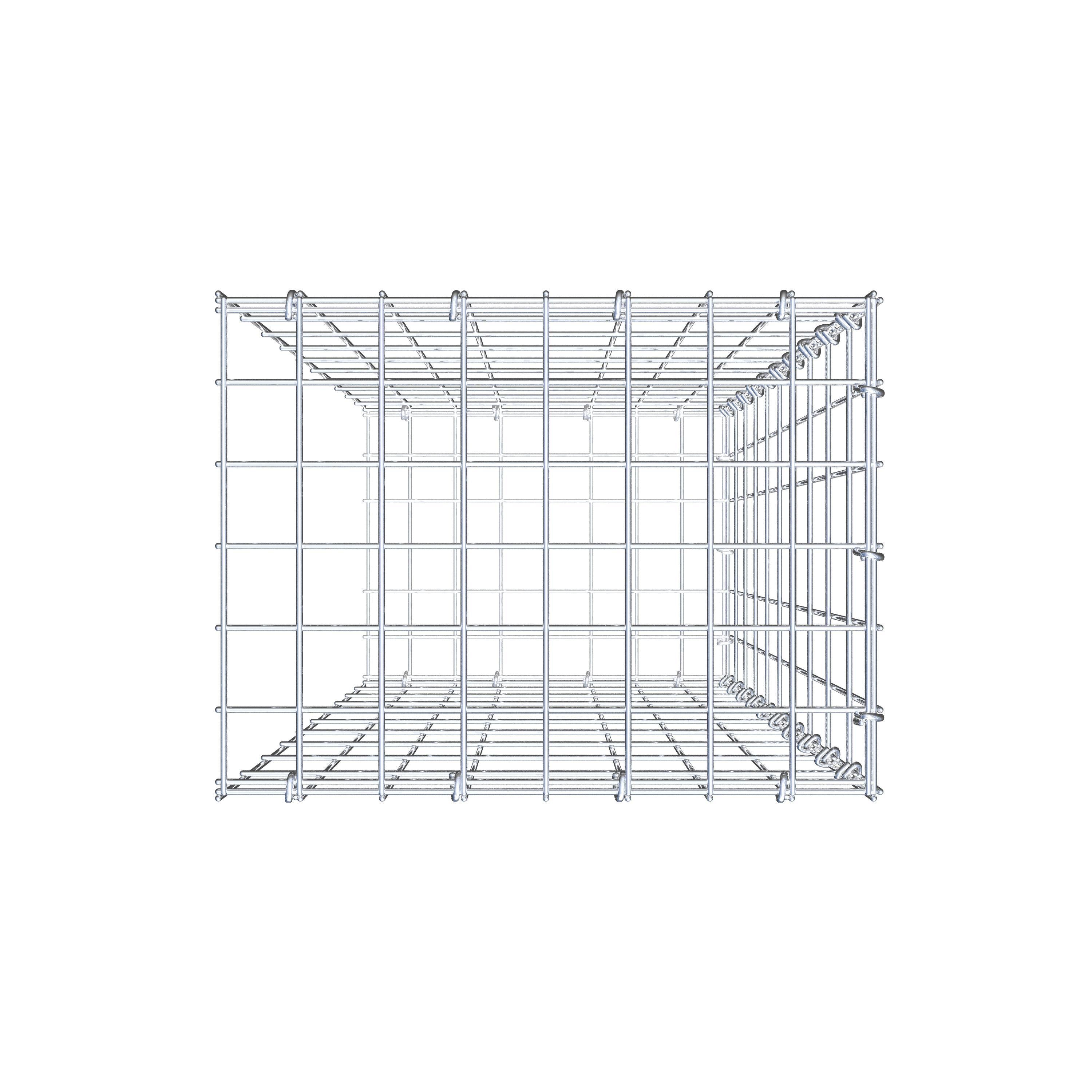 Gabion monté type 2 100 cm x 40 cm x 30 cm, maille 5 cm x 10 cm, anneau en C