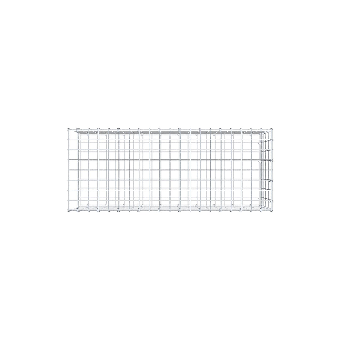 Mounted gabion type 2 100 cm x 40 cm x 40 cm, mesh size 5 cm x 10 cm, C-ring