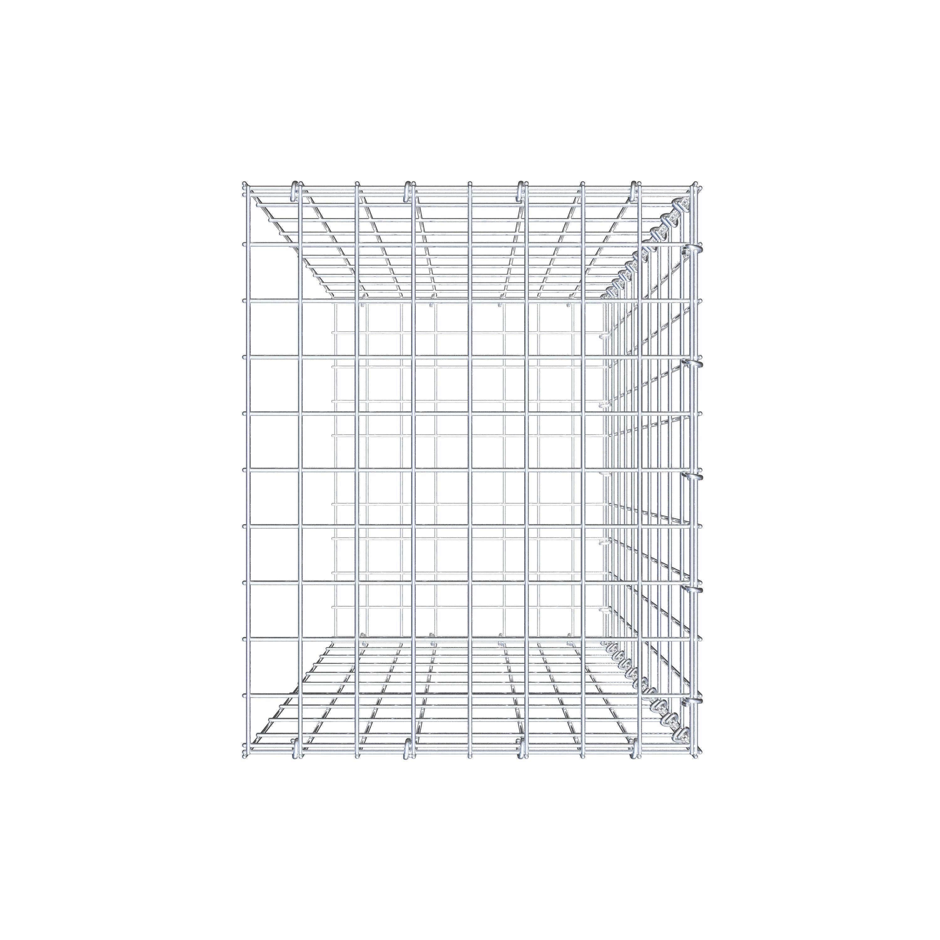 Gabion monté type 2 100 cm x 40 cm x 50 cm, maille 5 cm x 10 cm, anneau en C