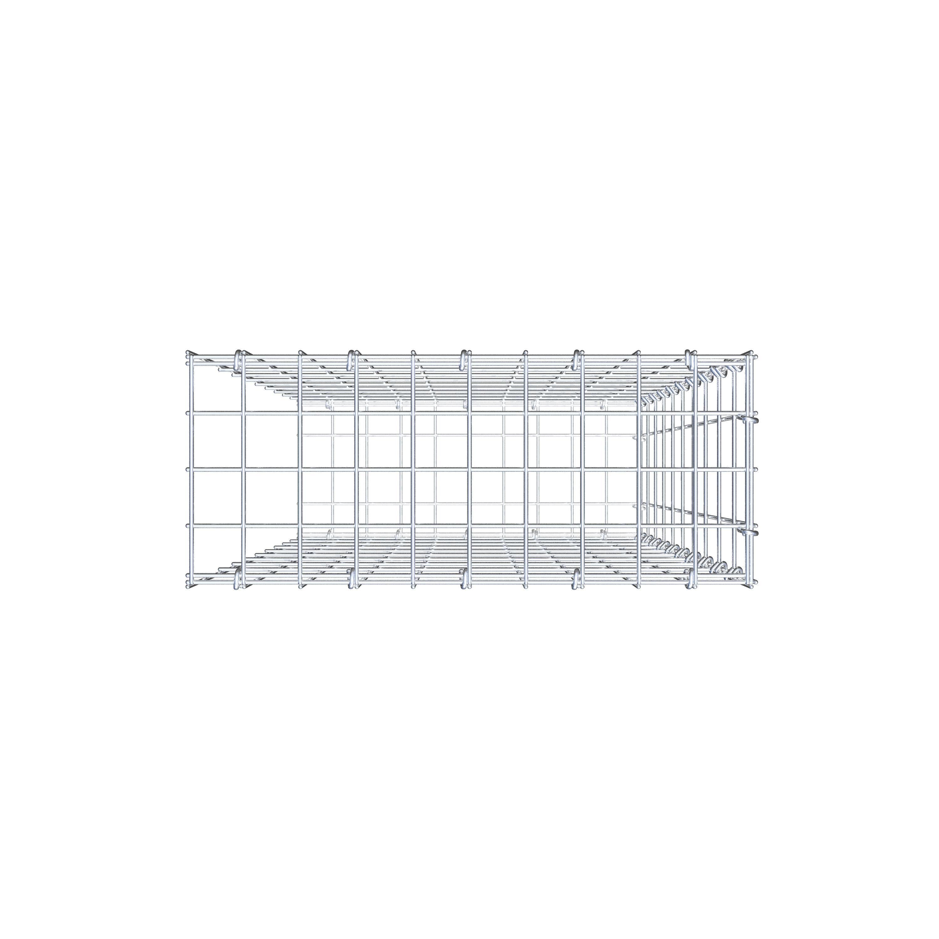 Gabion monté type 2 100 cm x 50 cm x 20 cm, maille 5 cm x 10 cm, anneau en C