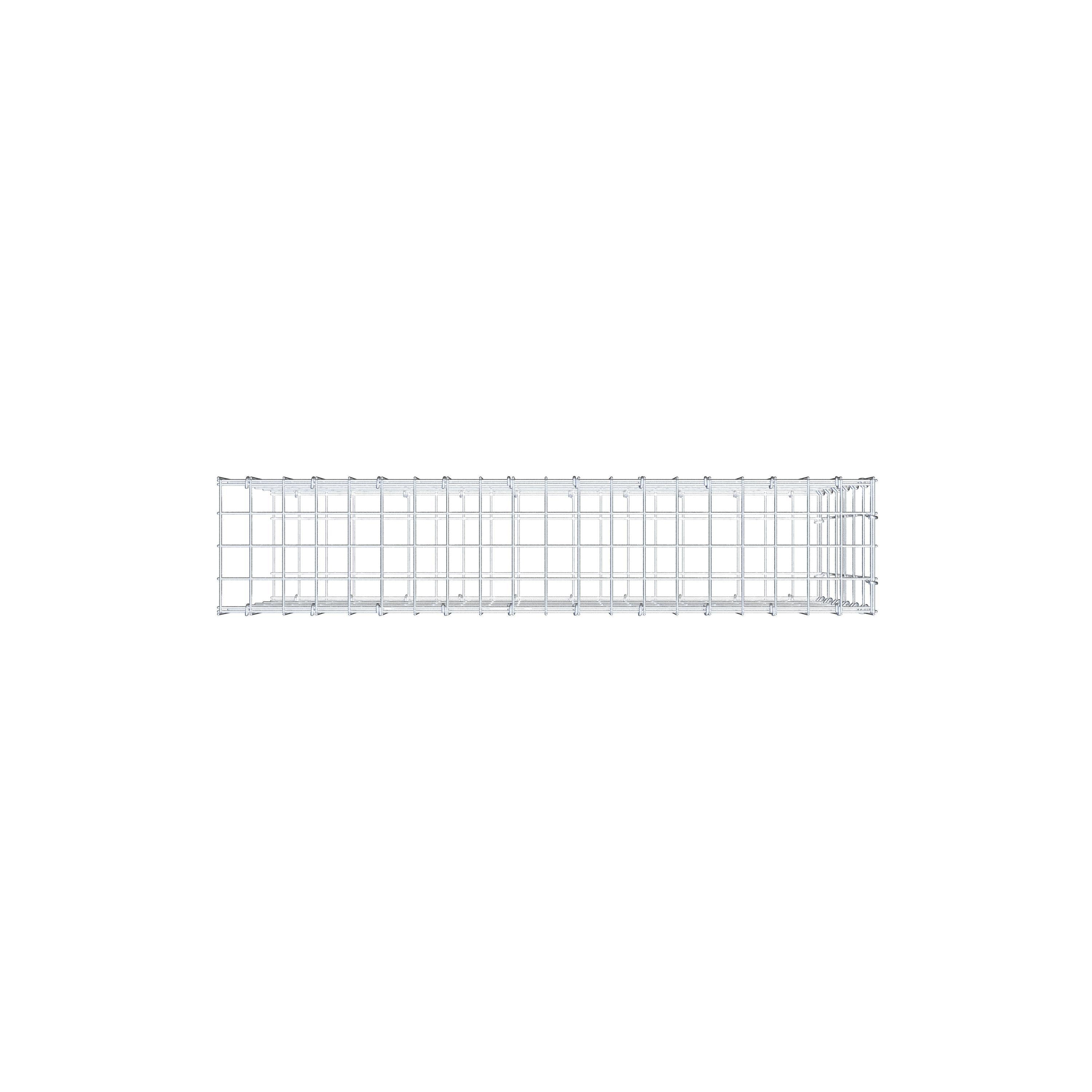 Gabion monté type 2 100 cm x 60 cm x 20 cm, maille 5 cm x 10 cm, anneau en C