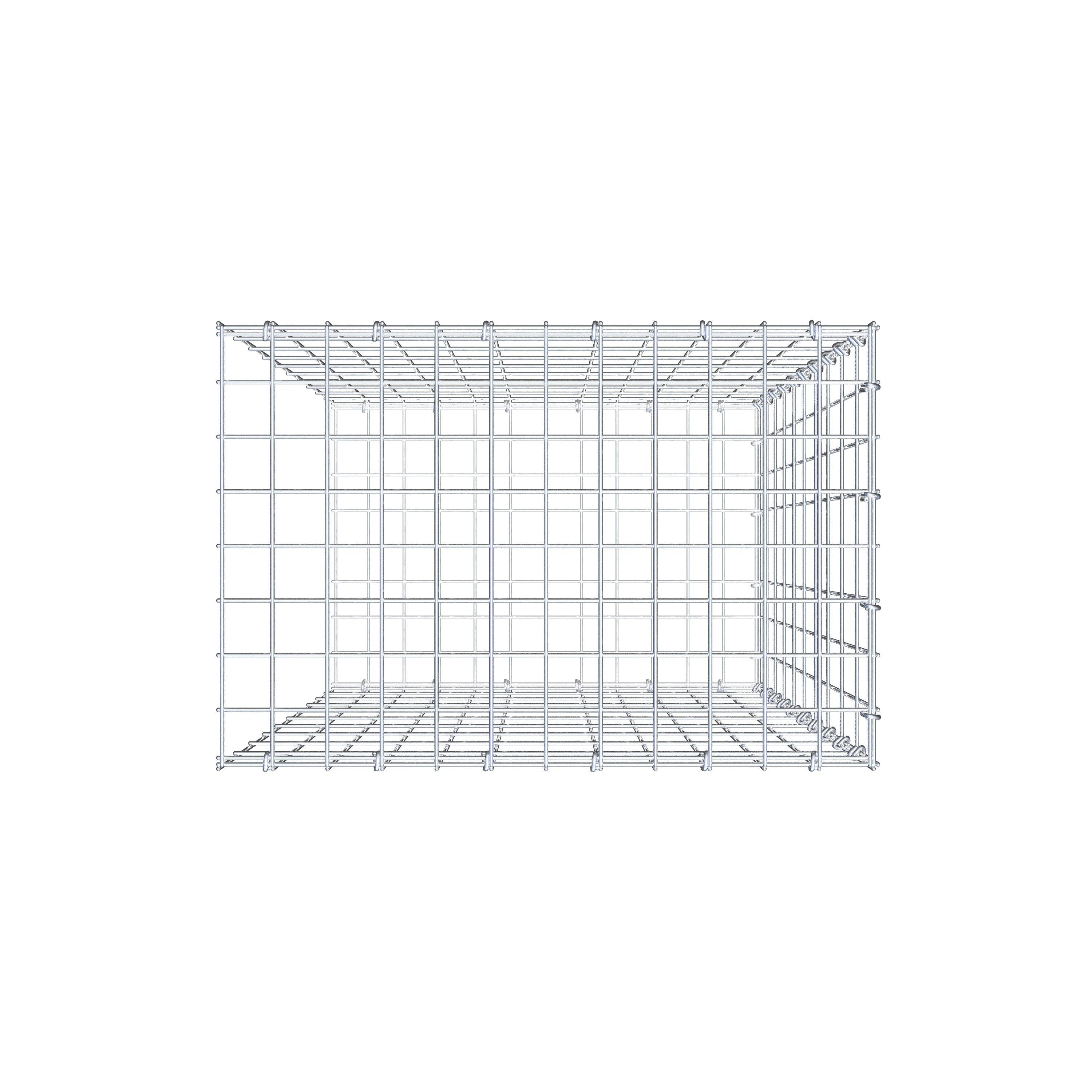 Gabion monté type 2 100 cm x 60 cm x 40 cm, maille 5 cm x 10 cm, anneau en C