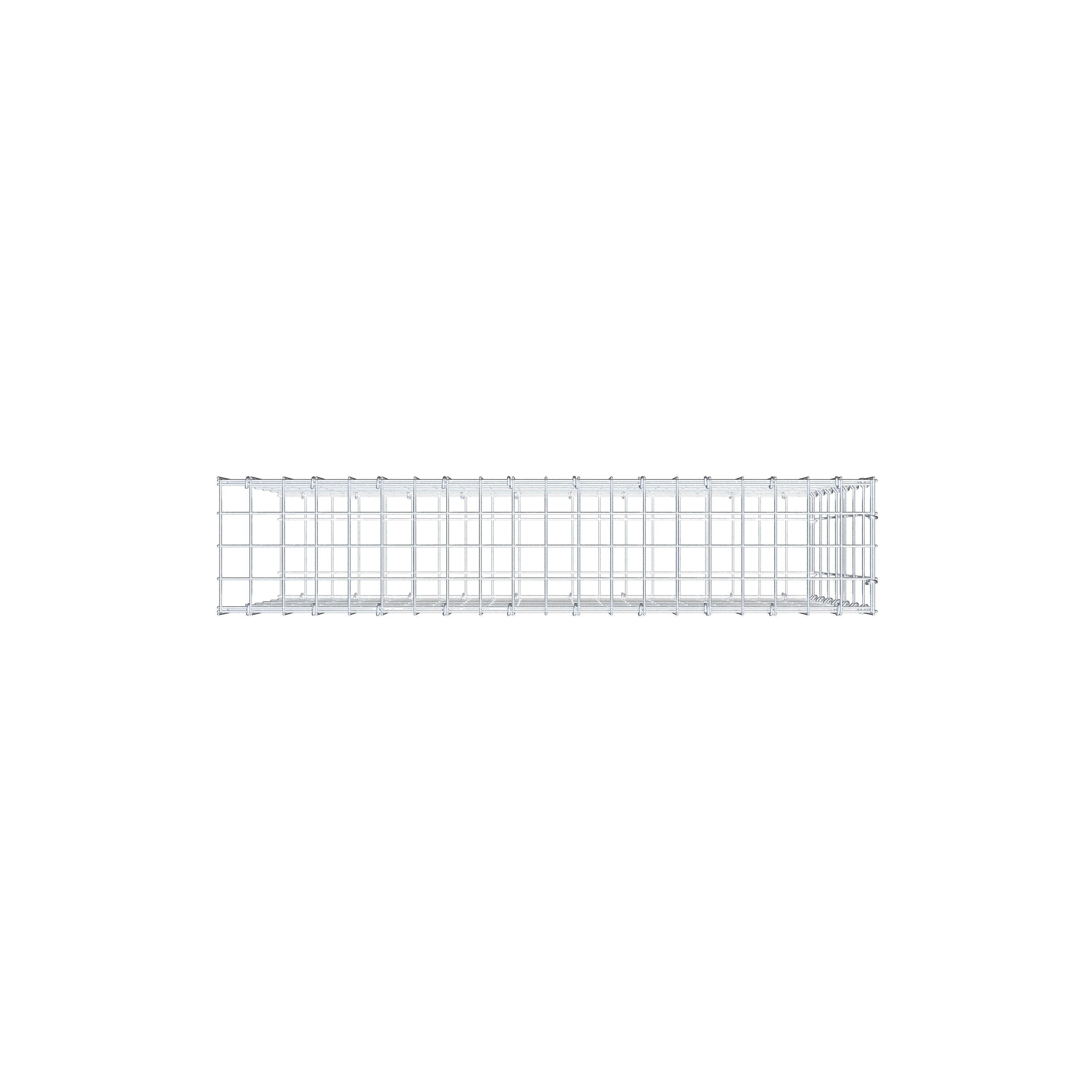 Gabion monté type 2 100 cm x 70 cm x 20 cm, maille 5 cm x 10 cm, anneau en C