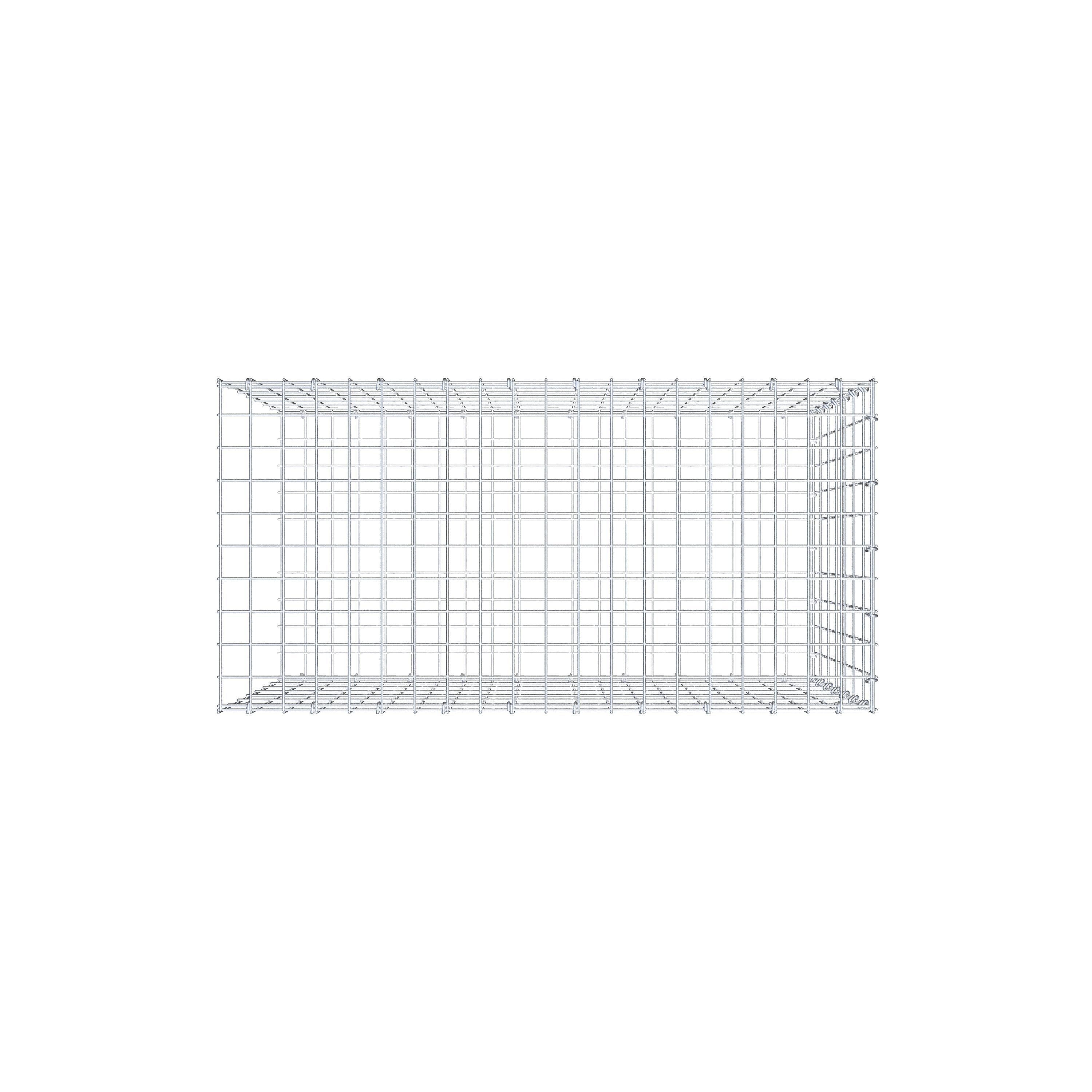 Gabion monté type 2 100 cm x 70 cm x 50 cm, maille 5 cm x 10 cm, anneau en C