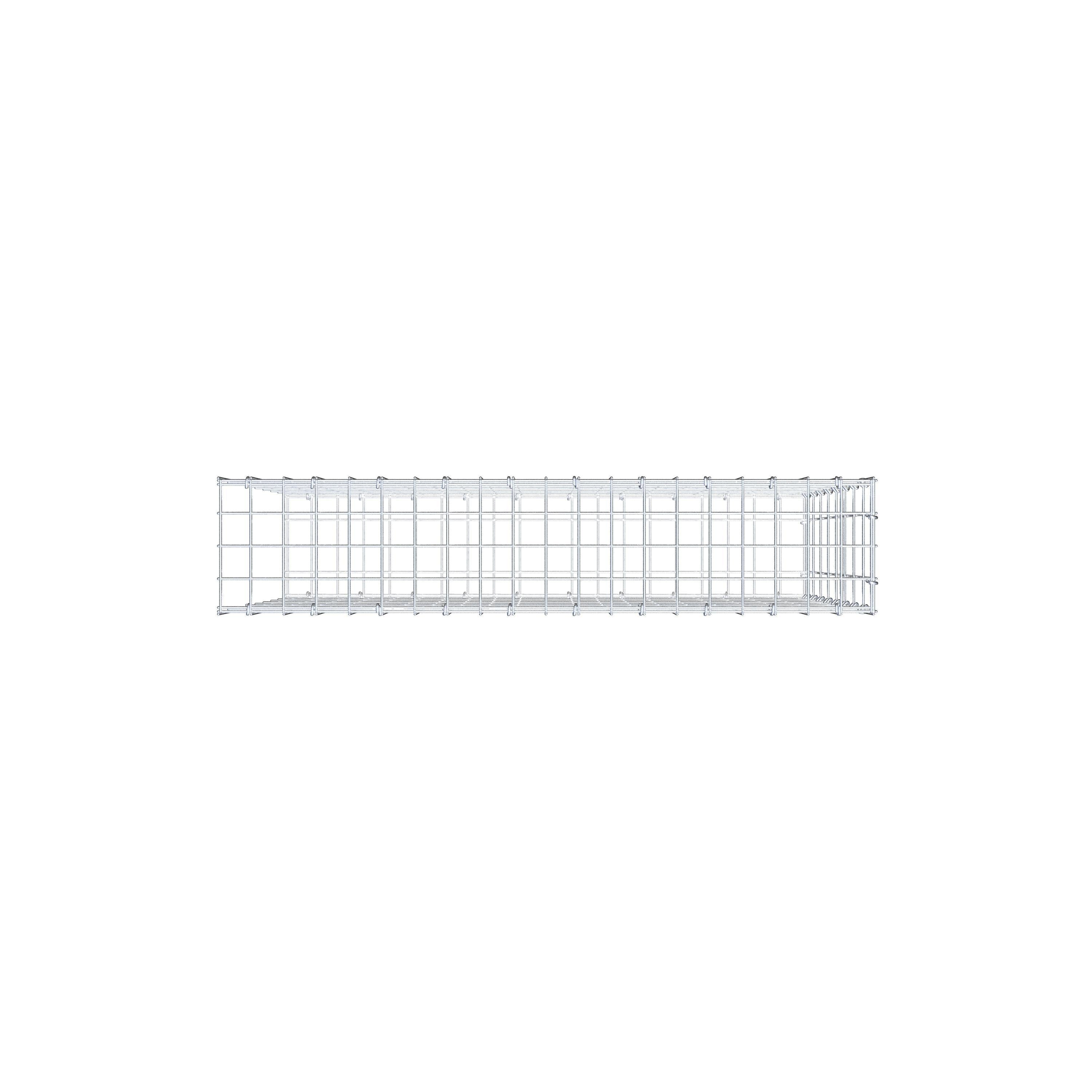 Gabion monté type 2 100 cm x 80 cm x 20 cm, maille 5 cm x 10 cm, anneau en C