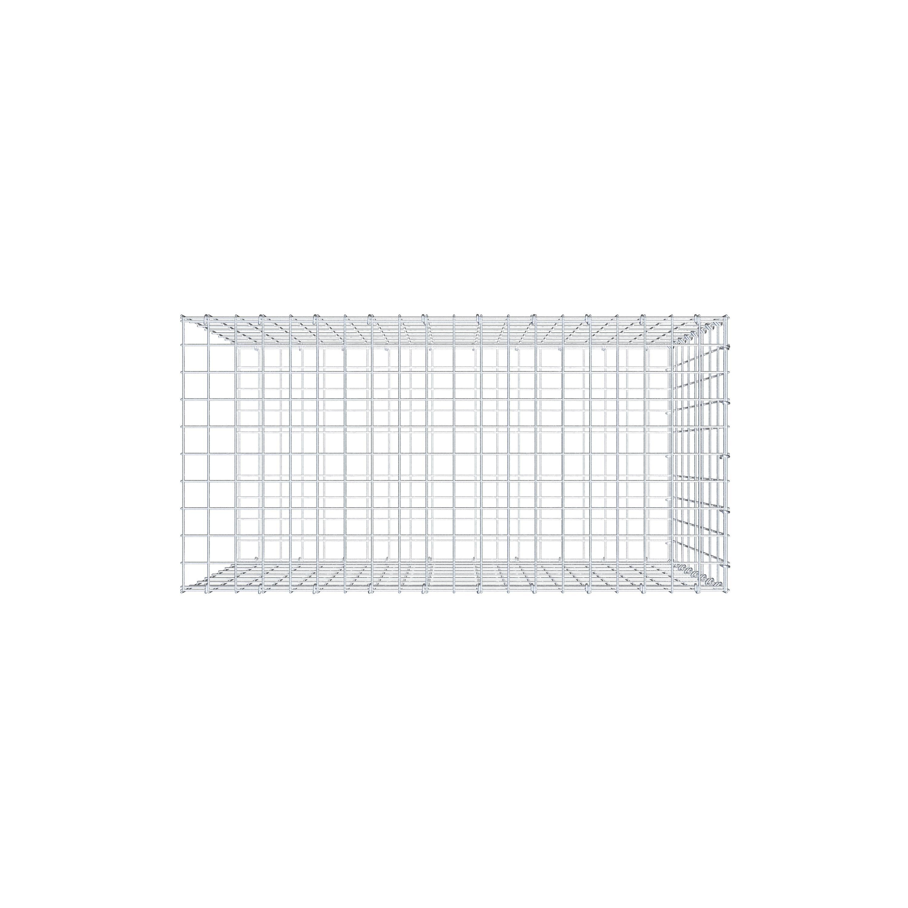 Gabion monté type 2 100 cm x 80 cm x 50 cm, maille 5 cm x 10 cm, anneau en C