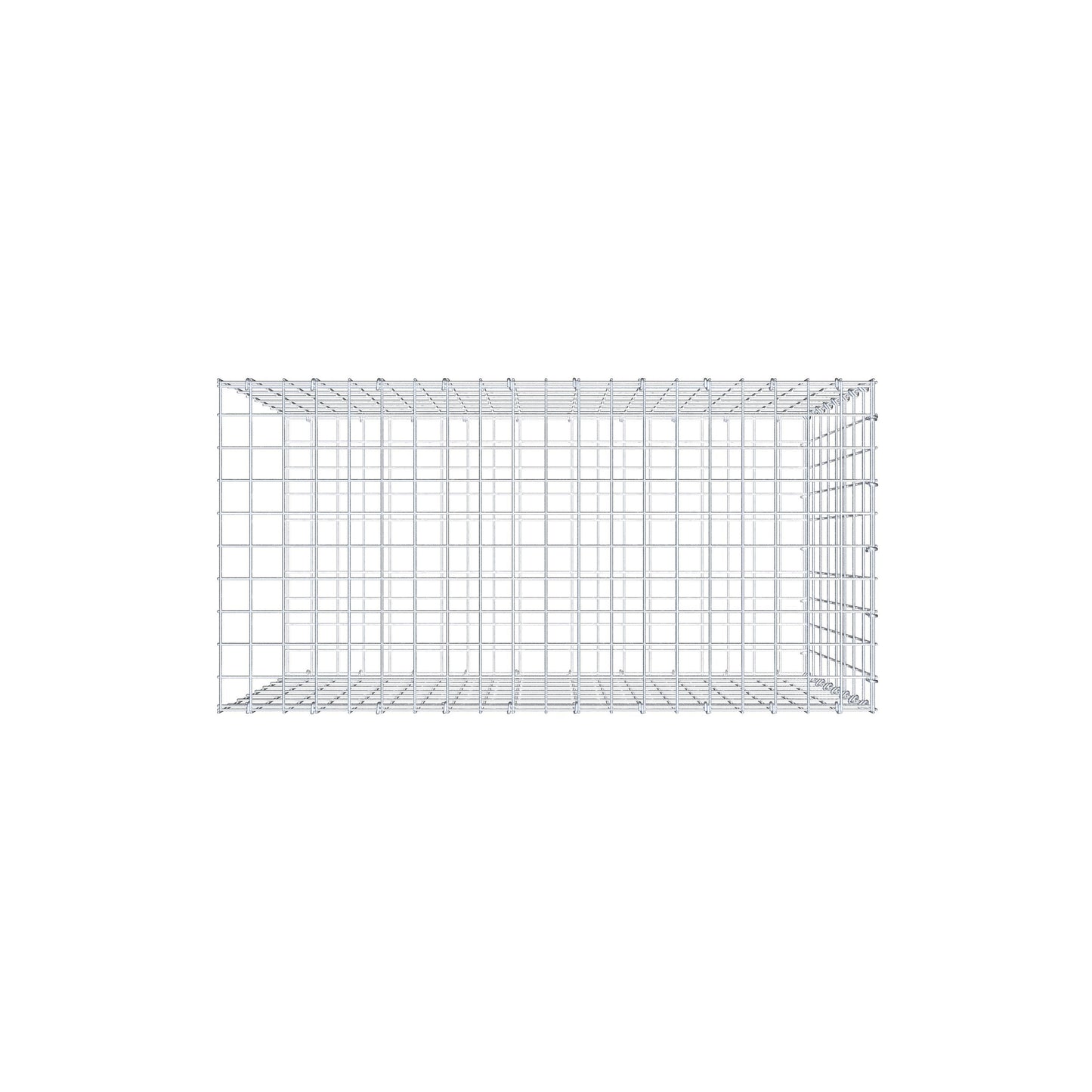 Mounted gabion type 2 100 cm x 80 cm x 50 cm, mesh size 5 cm x 10 cm, C-ring