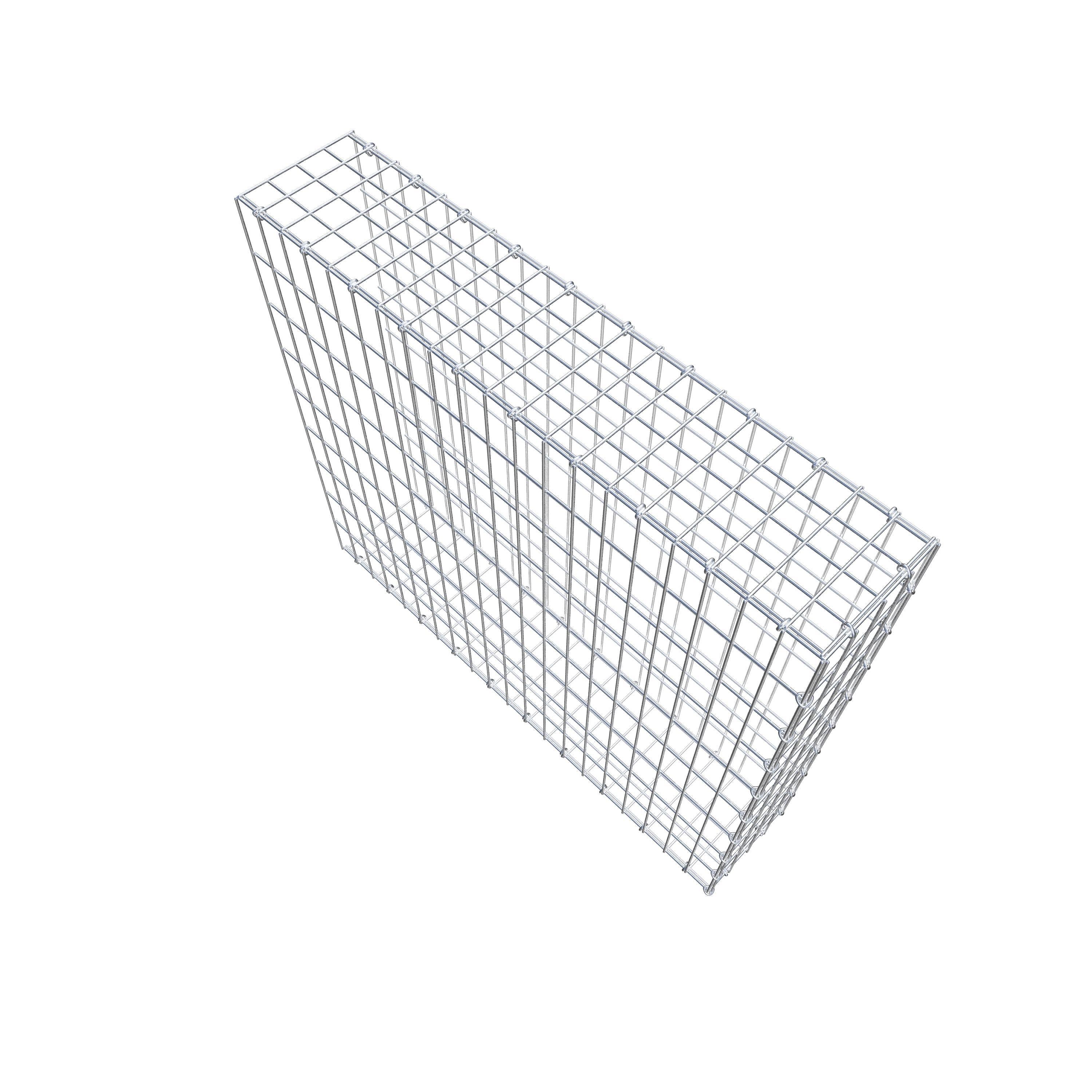 Gabion monté type 2 100 cm x 90 cm x 20 cm, maille 5 cm x 10 cm, anneau en C