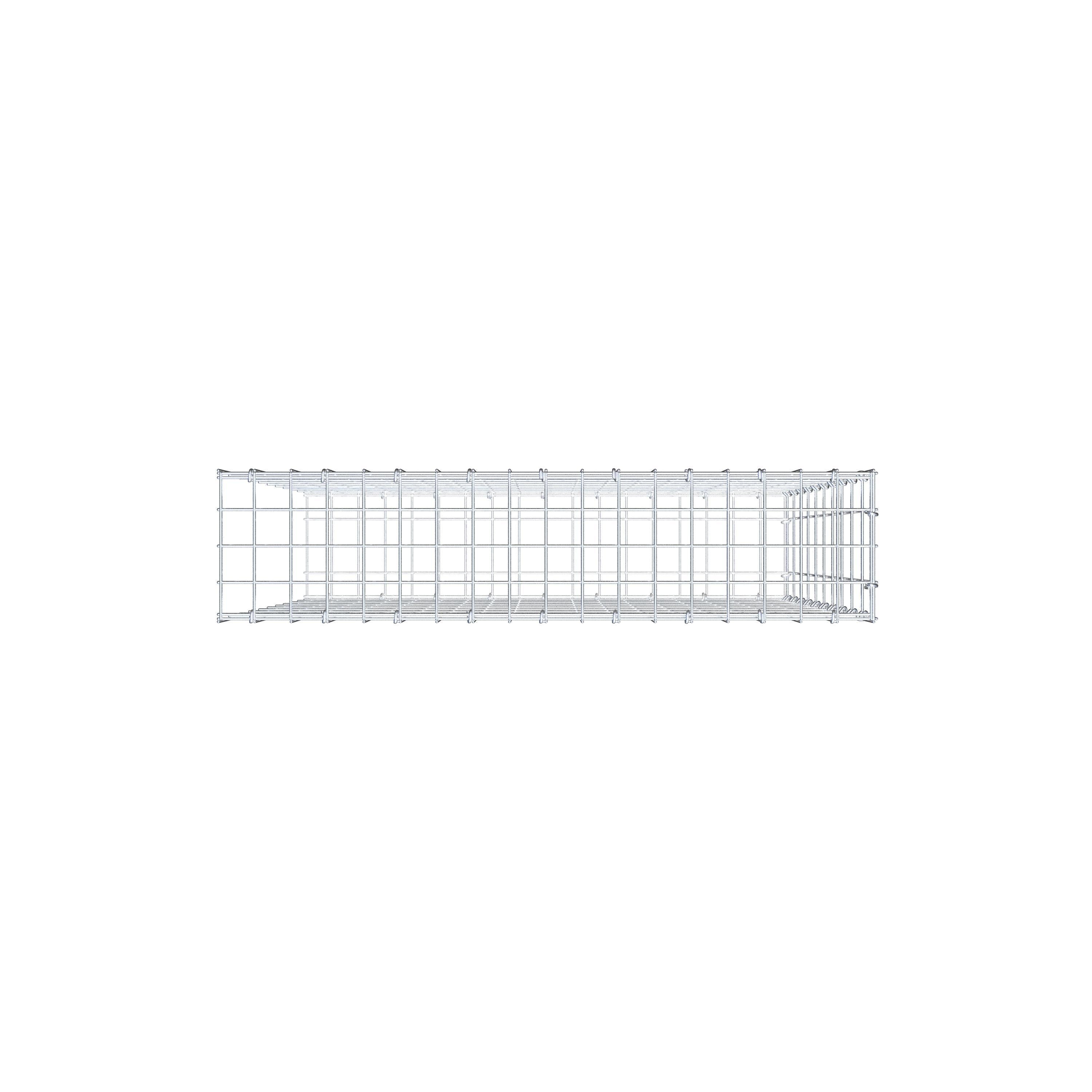 Gabion monté type 2 100 cm x 90 cm x 20 cm, maille 5 cm x 10 cm, anneau en C