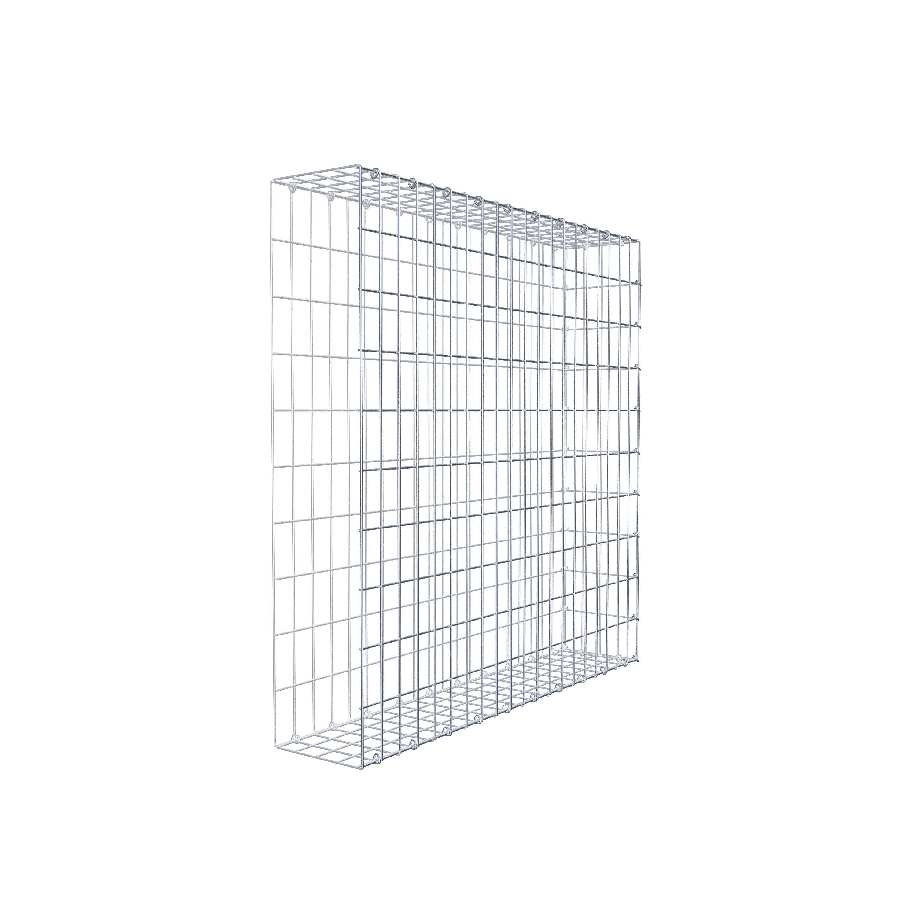 Gabion monté type 2 100 cm x 100 cm x 20 cm, maille 5 cm x 10 cm, anneau en C