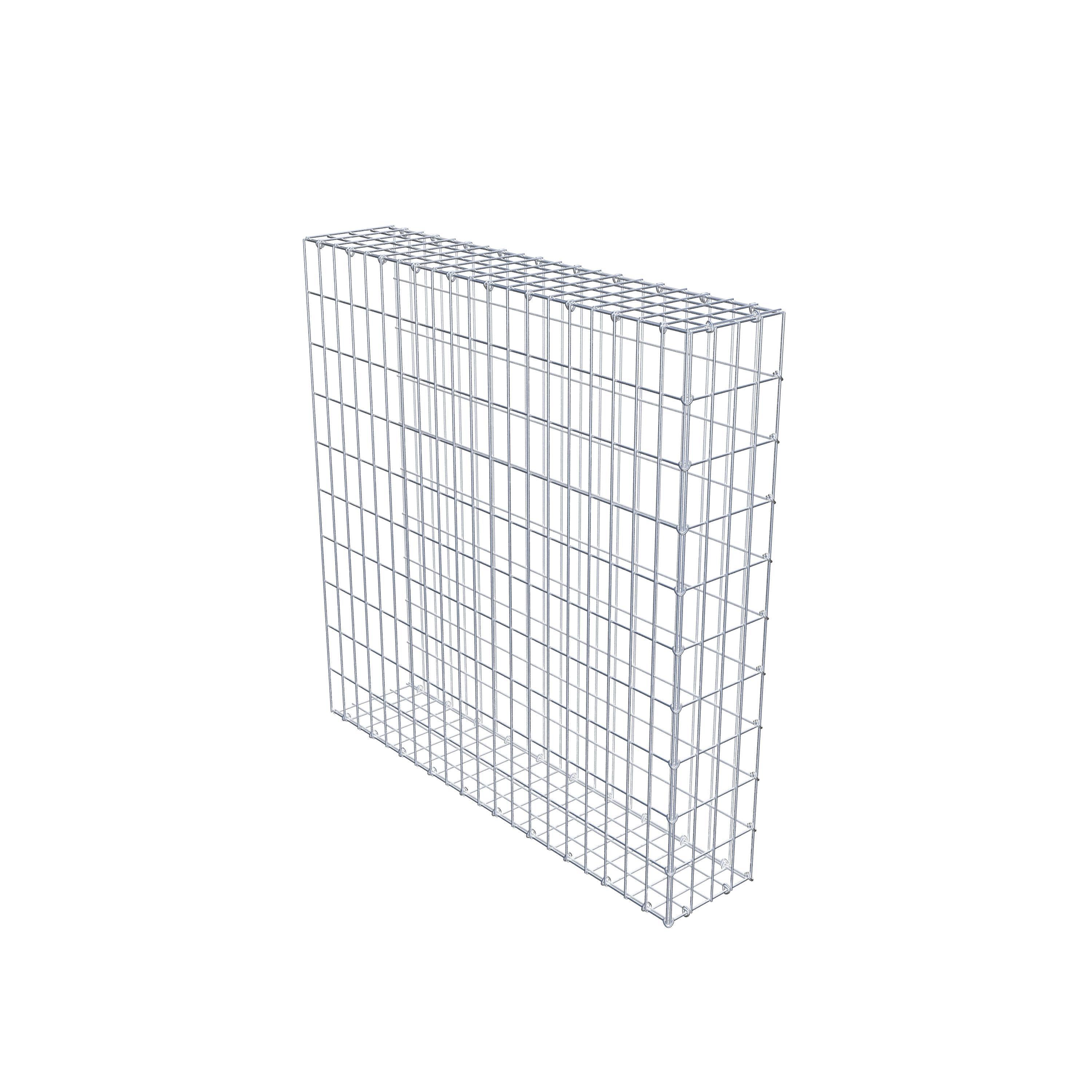 Gabion monté type 2 100 cm x 100 cm x 20 cm, maille 5 cm x 10 cm, anneau en C