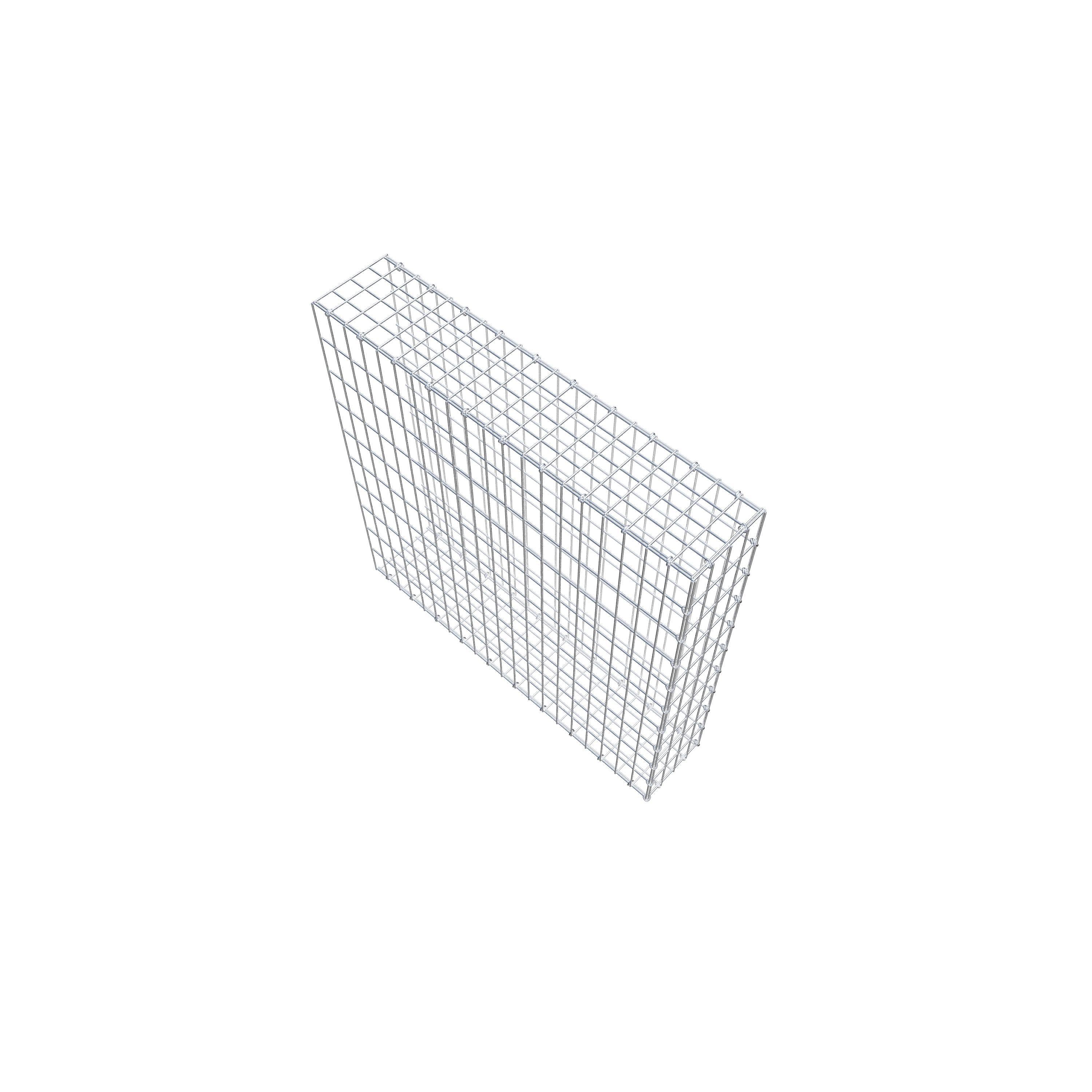 Gabion monté type 2 100 cm x 100 cm x 20 cm, maille 5 cm x 10 cm, anneau en C