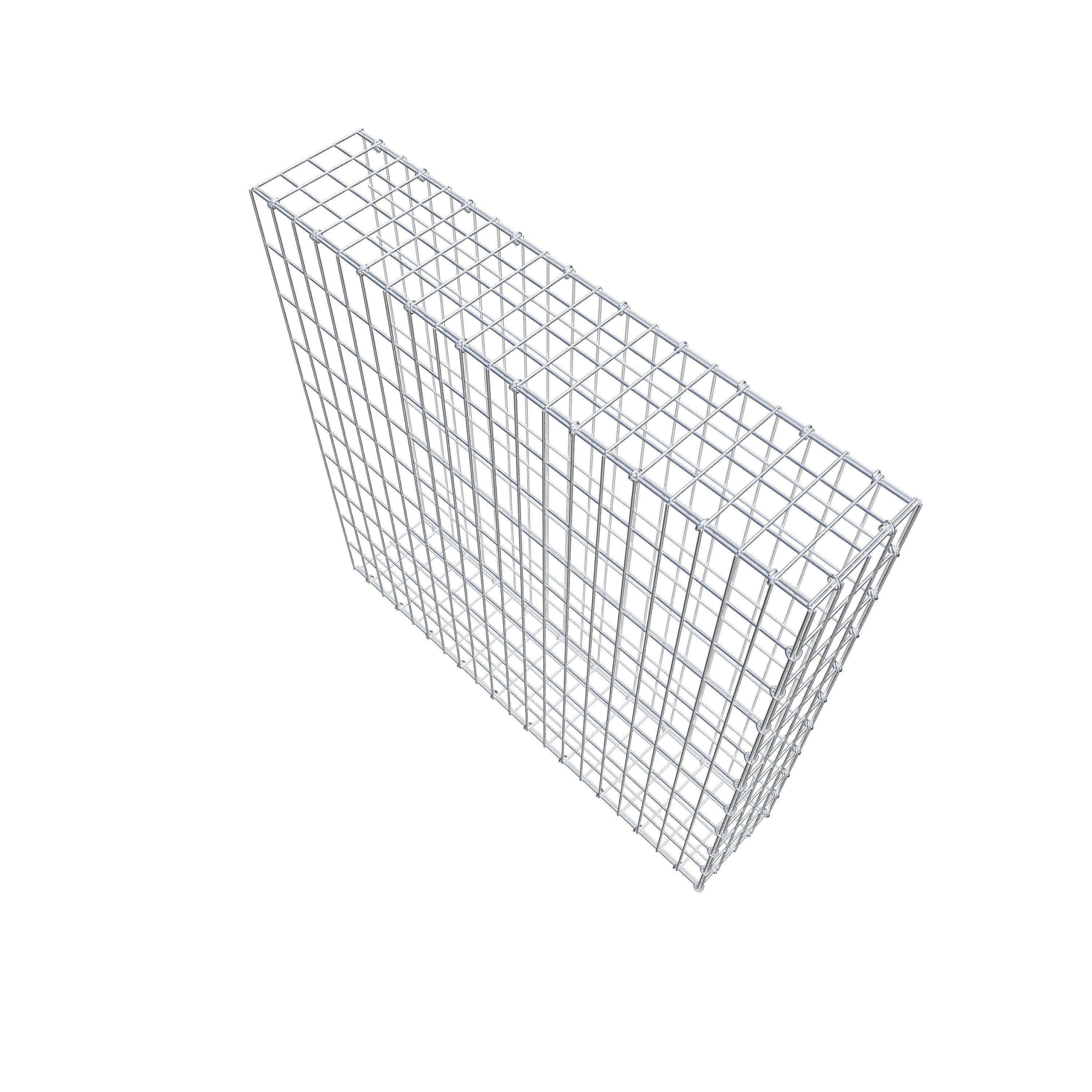 Gabion monté type 2 100 cm x 100 cm x 20 cm, maille 5 cm x 10 cm, anneau en C