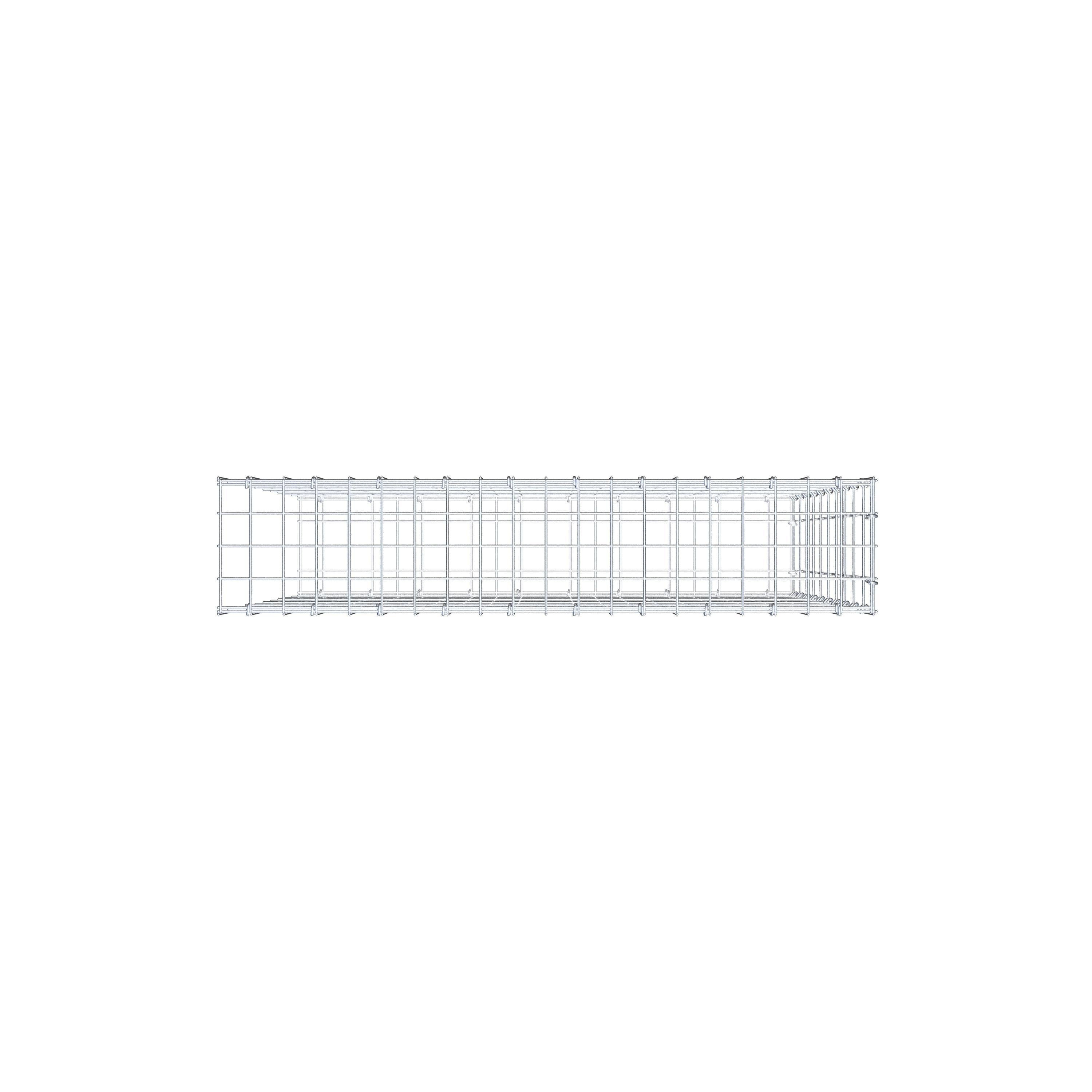 Gabion monté type 2 100 cm x 100 cm x 20 cm, maille 5 cm x 10 cm, anneau en C