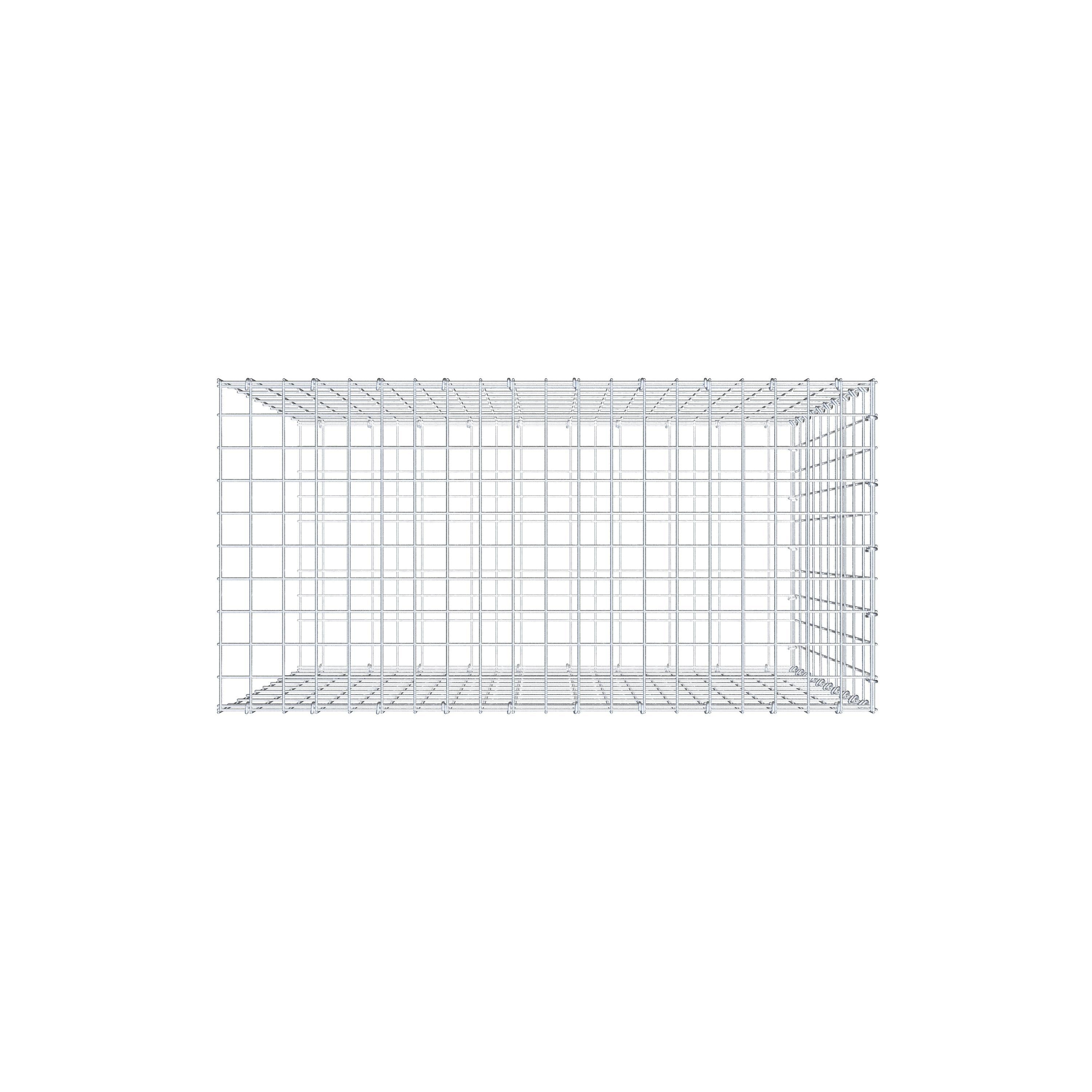 Gabion monté type 2 100 cm x 100 cm x 50 cm, maille 5 cm x 10 cm, anneau en C