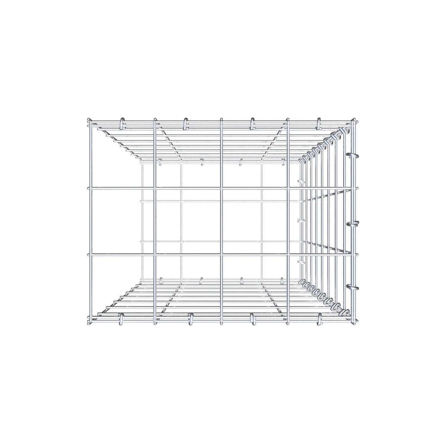 Fourche rapportée type 2 80 cm x 40 cm x 30 cm (L x H x P), mailles 10 cm x 10 cm, anneau C
