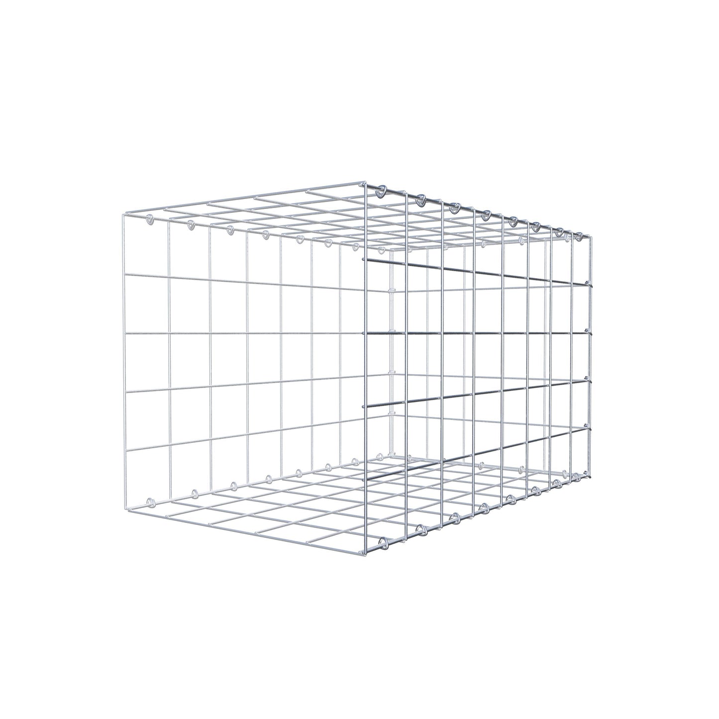 Mounted gabion type 2 80 cm x 50 cm x 50 cm (L x H x D), mesh size 10 cm x 10 cm, C-ring
