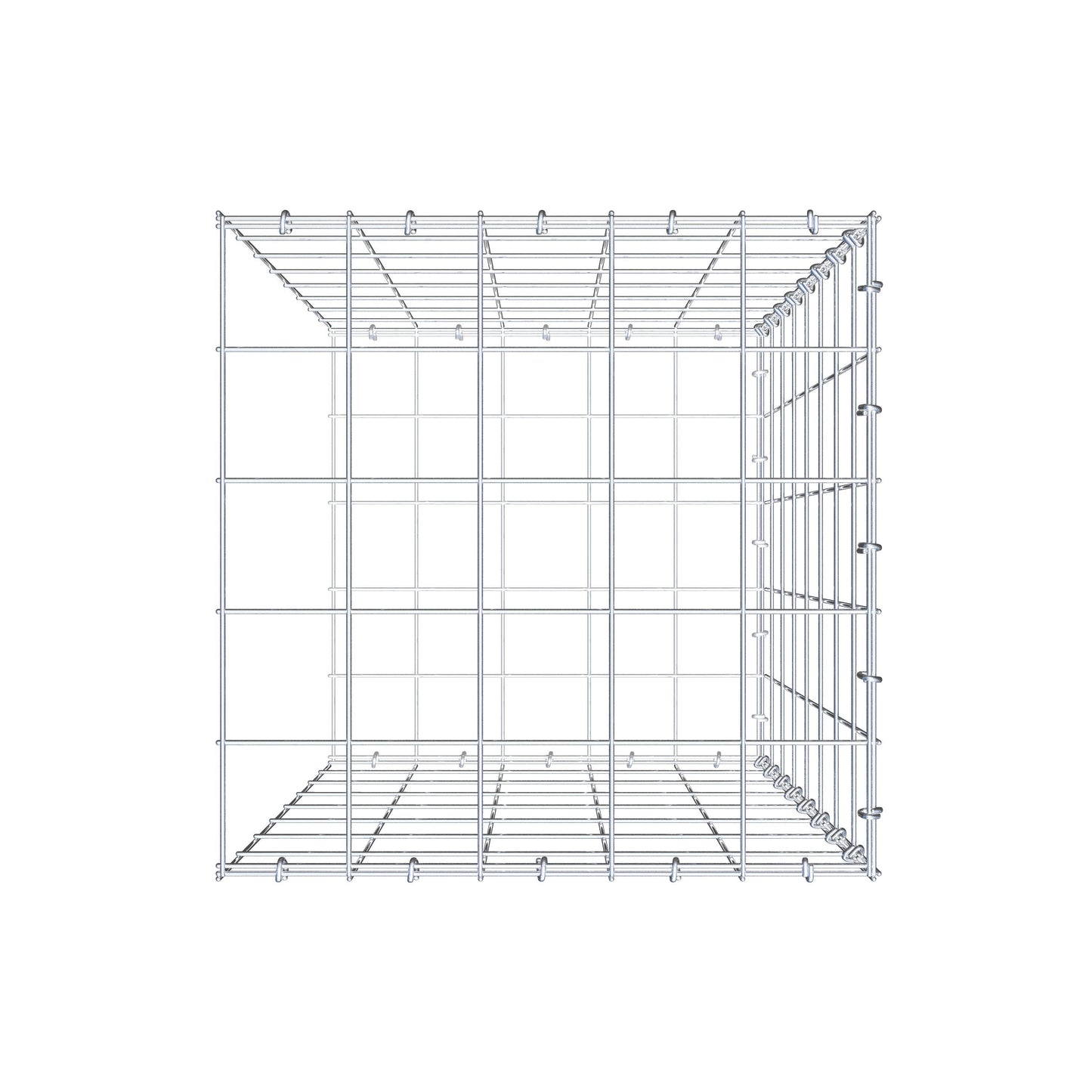 Mounted gabion type 2 80 cm x 50 cm x 50 cm (L x H x D), mesh size 10 cm x 10 cm, C-ring