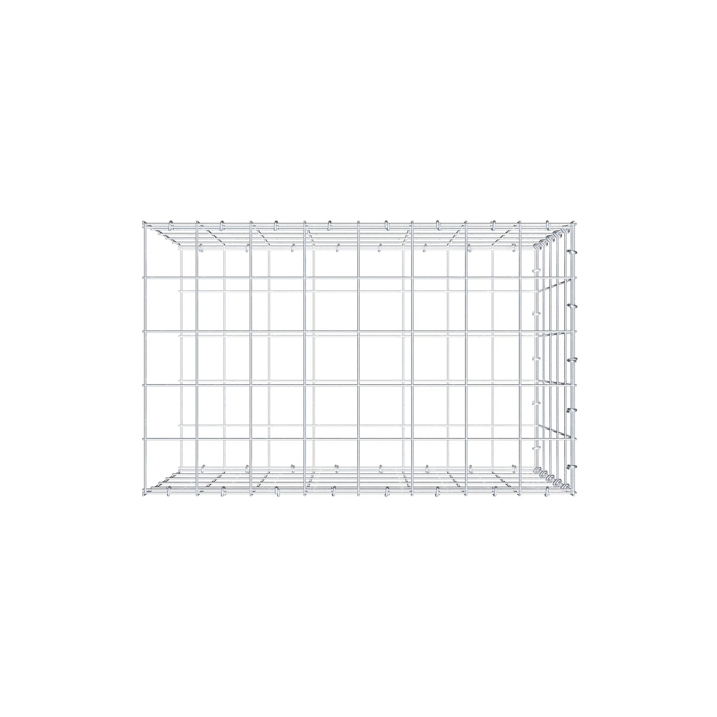 Mounted gabion type 2 80 cm x 50 cm x 50 cm (L x H x D), mesh size 10 cm x 10 cm, C-ring