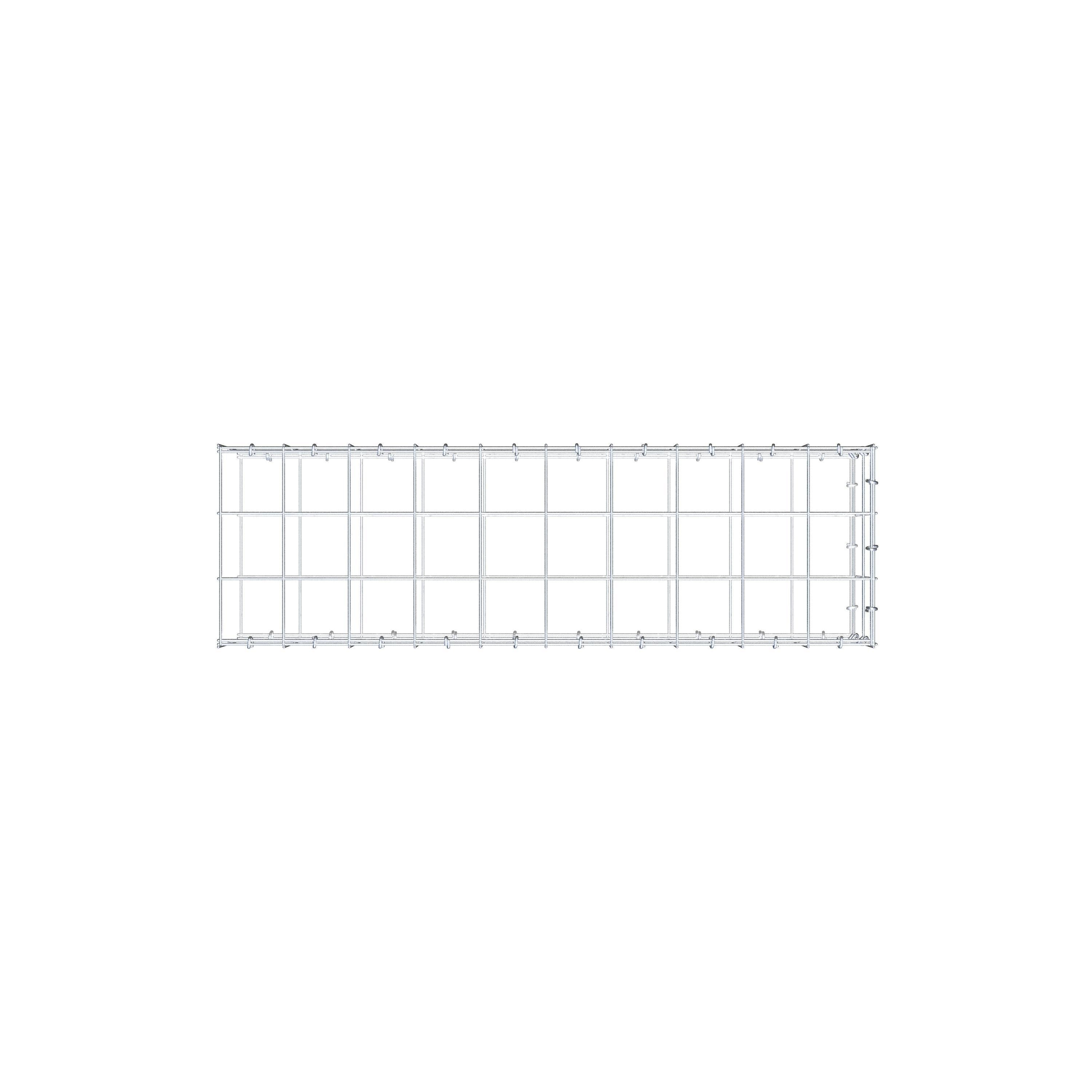 Gabion monté type 2 100 cm x 20 cm x 30 cm (L x H x P), maillage 10 cm x 10 cm, anneau en C