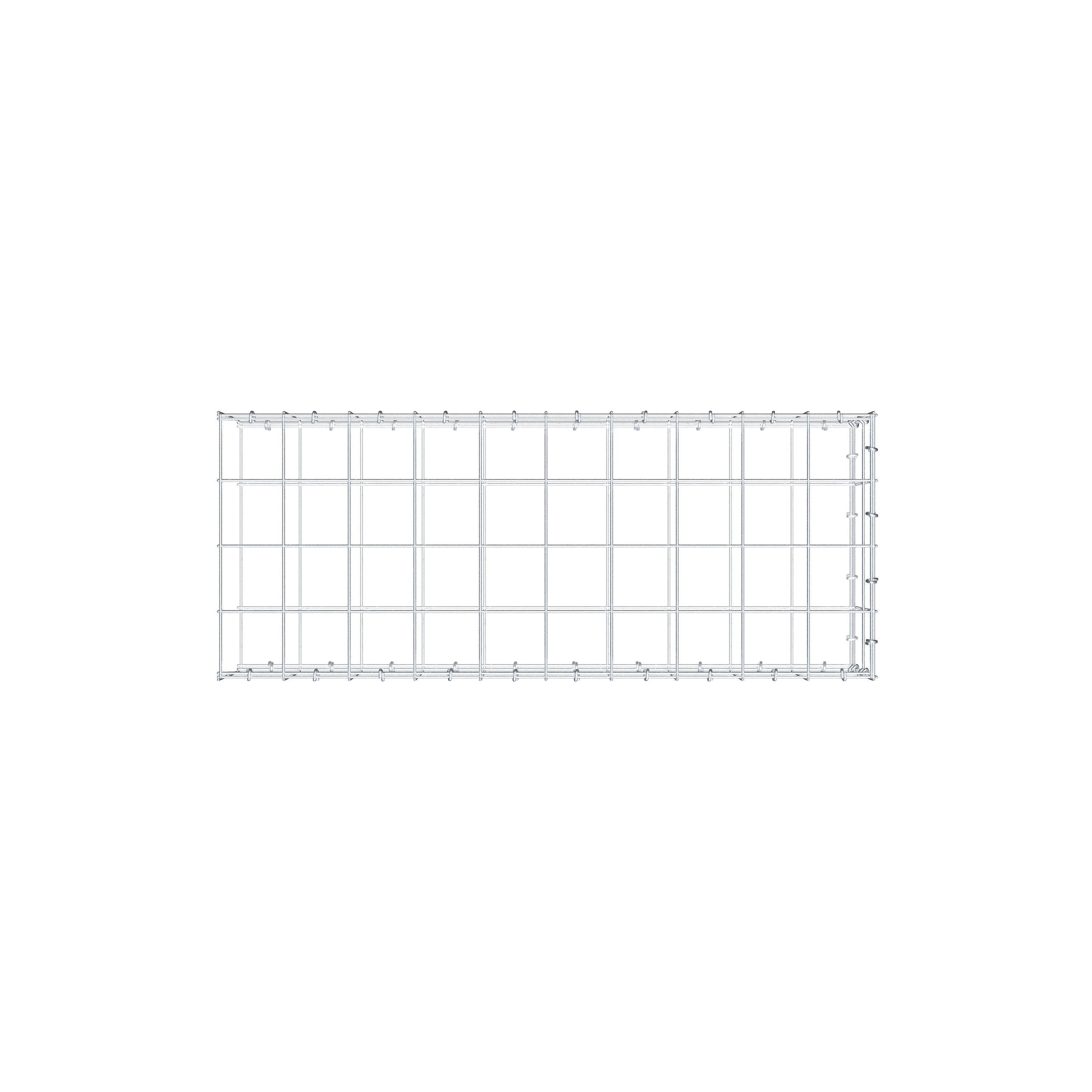 Gabion monté type 2 100 cm x 20 cm x 40 cm (L x H x P), maillage 10 cm x 10 cm, anneau en C