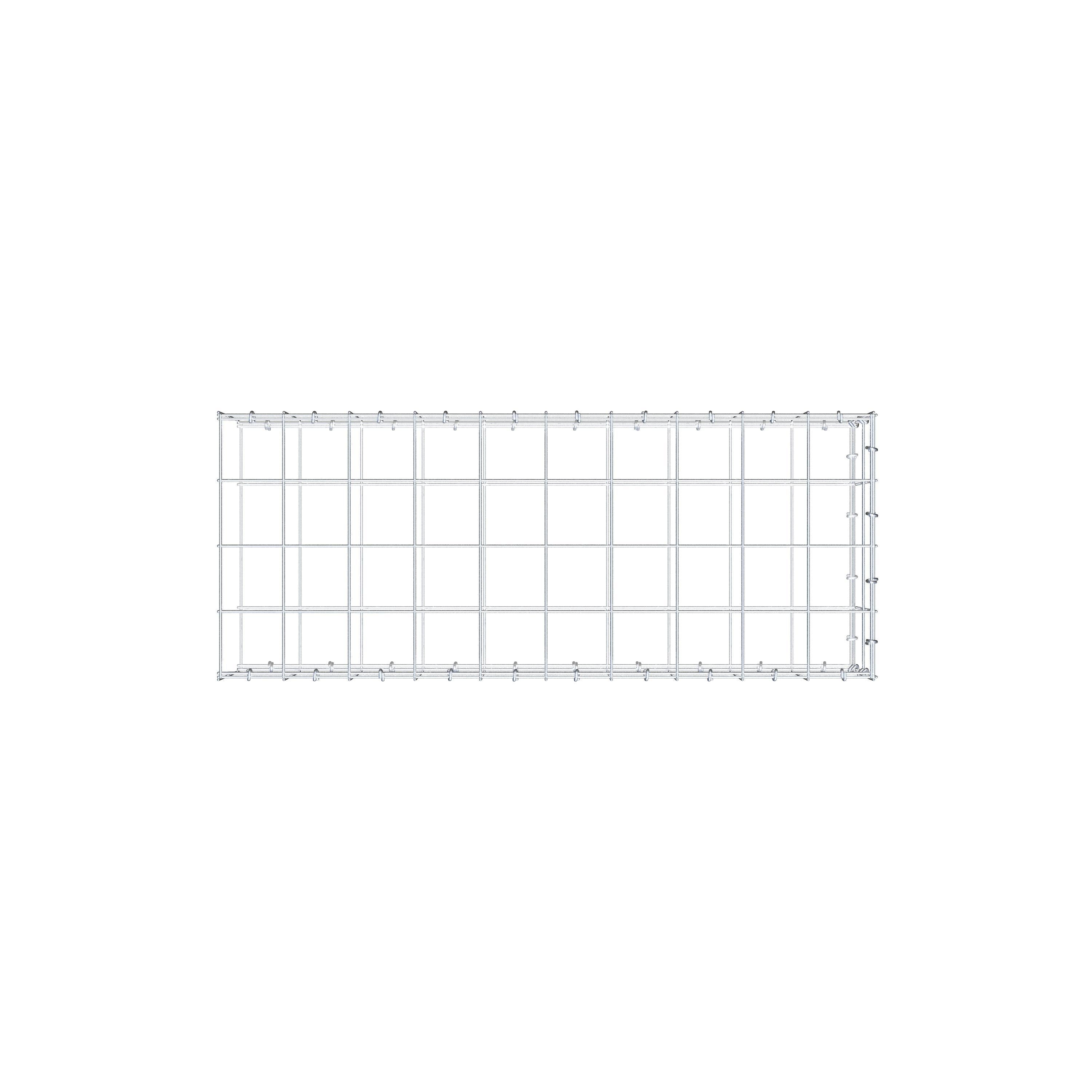 Gabbione aggiuntivo di tipo 2 100 cm x 20 cm x 40 cm (L x H x P), maglia 10 cm x 10 cm, anello a C