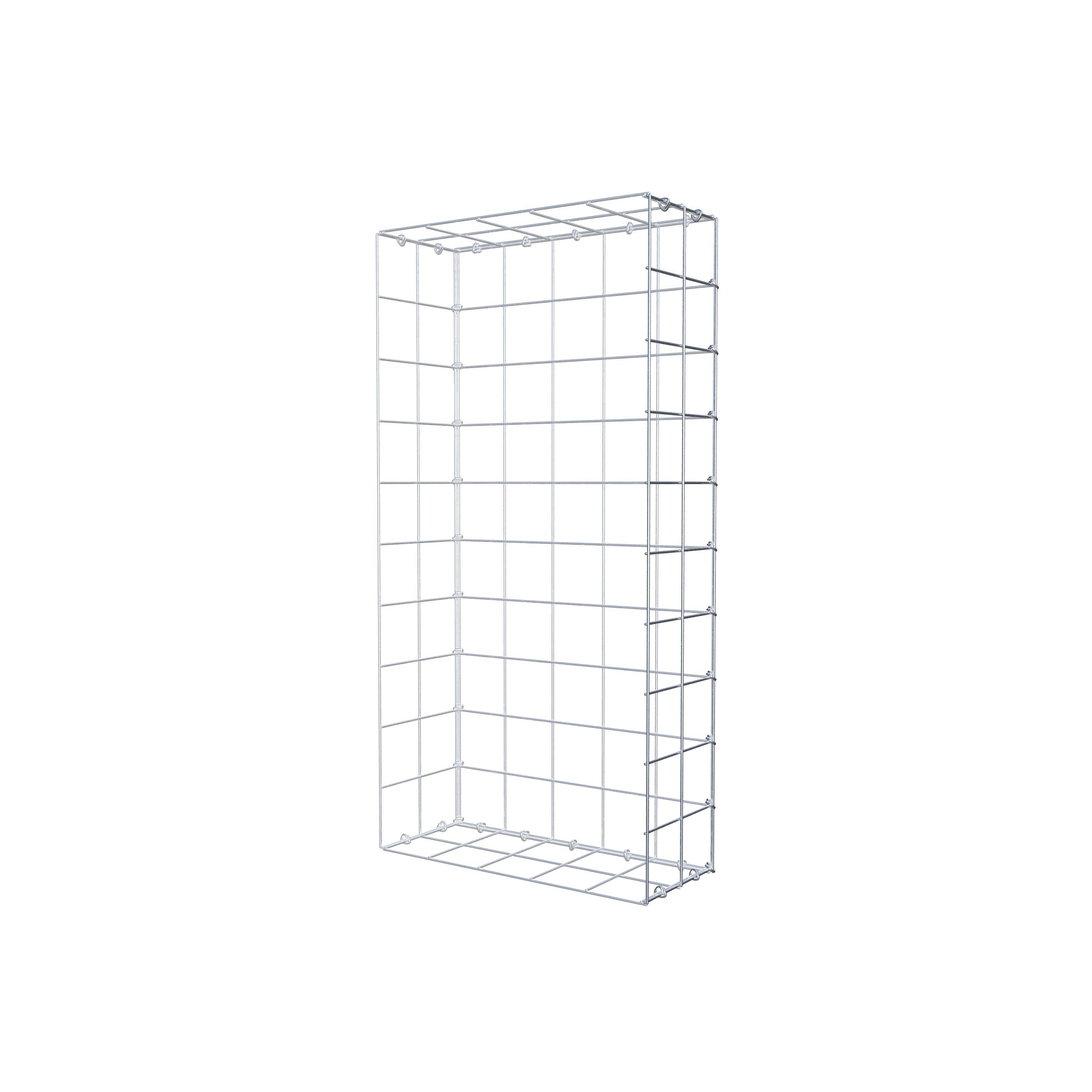 Gabion monté type 2 100 cm x 20 cm x 50 cm (L x H x P), maillage 10 cm x 10 cm, anneau en C