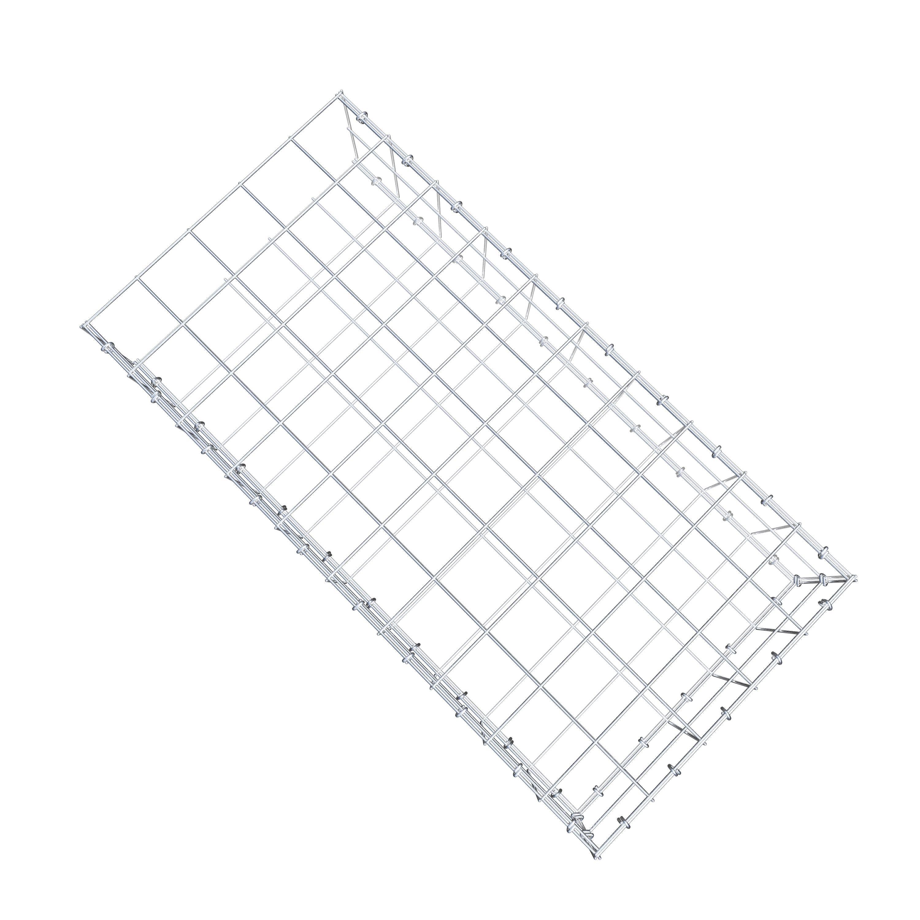 Gabion monté type 2 100 cm x 20 cm x 50 cm (L x H x P), maillage 10 cm x 10 cm, anneau en C