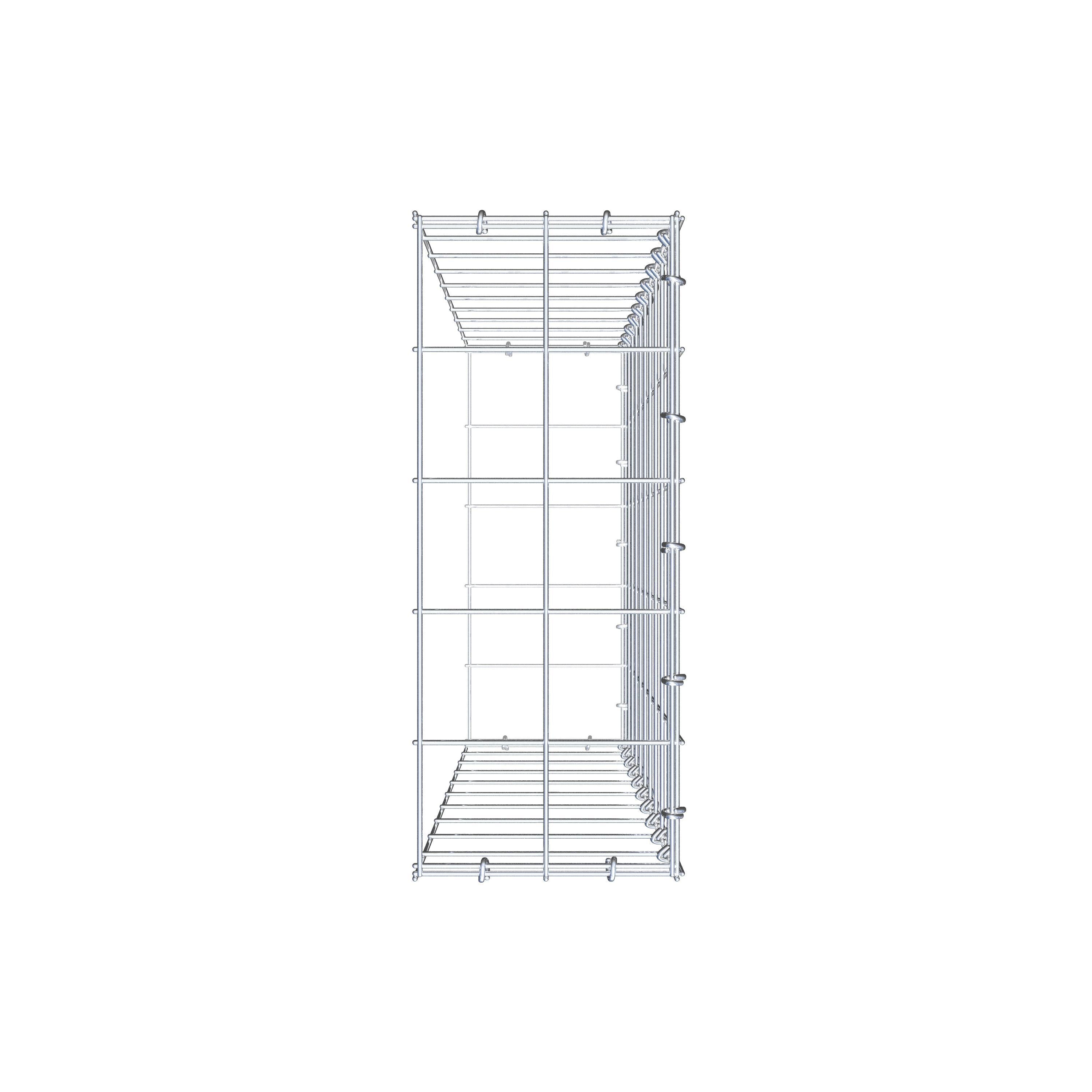 Gabion monté type 2 100 cm x 20 cm x 50 cm (L x H x P), maillage 10 cm x 10 cm, anneau en C