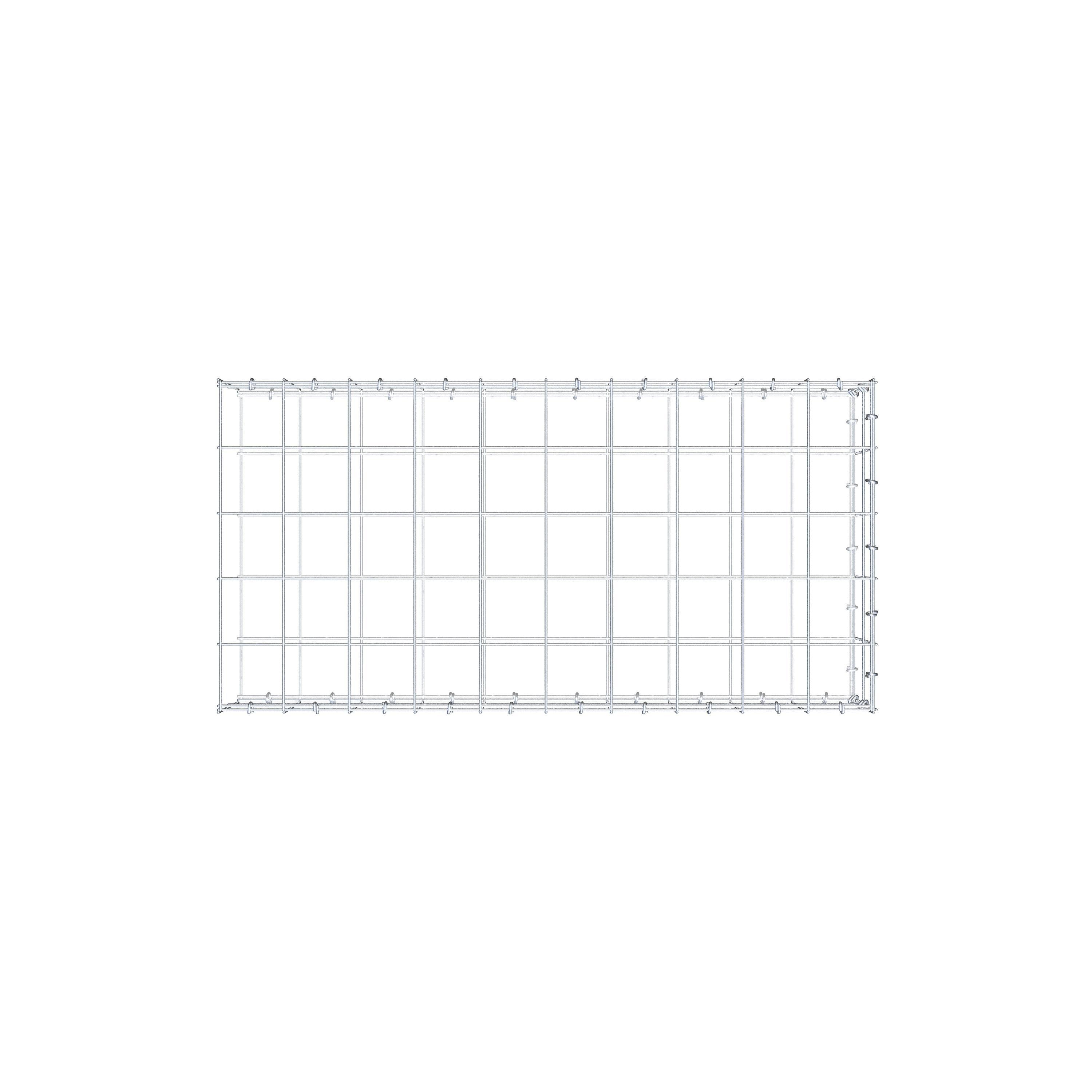 Gabion monté type 2 100 cm x 20 cm x 50 cm (L x H x P), maillage 10 cm x 10 cm, anneau en C