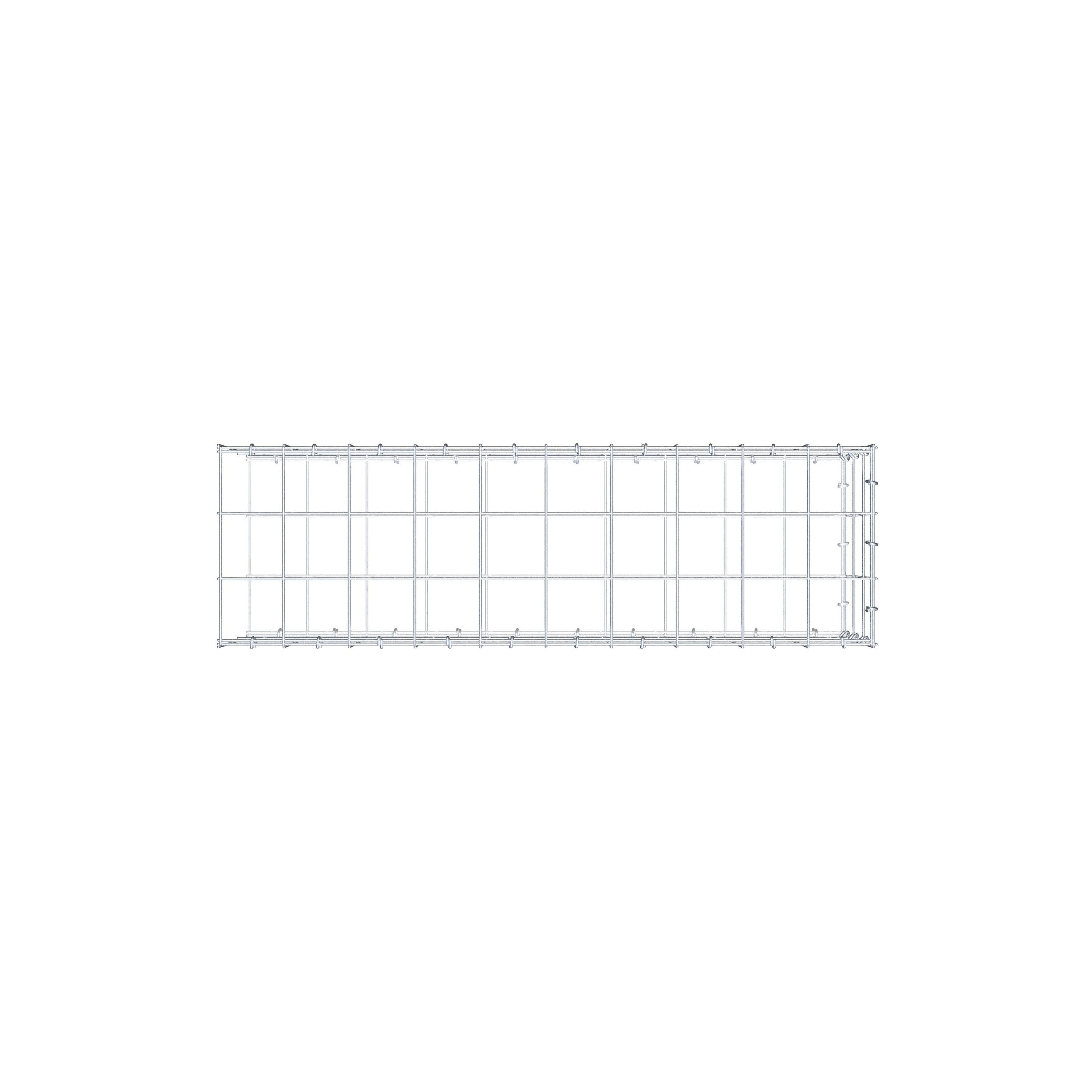 Gabion monté type 2 100 cm x 30 cm x 30 cm (L x H x P), maillage 10 cm x 10 cm, anneau en C