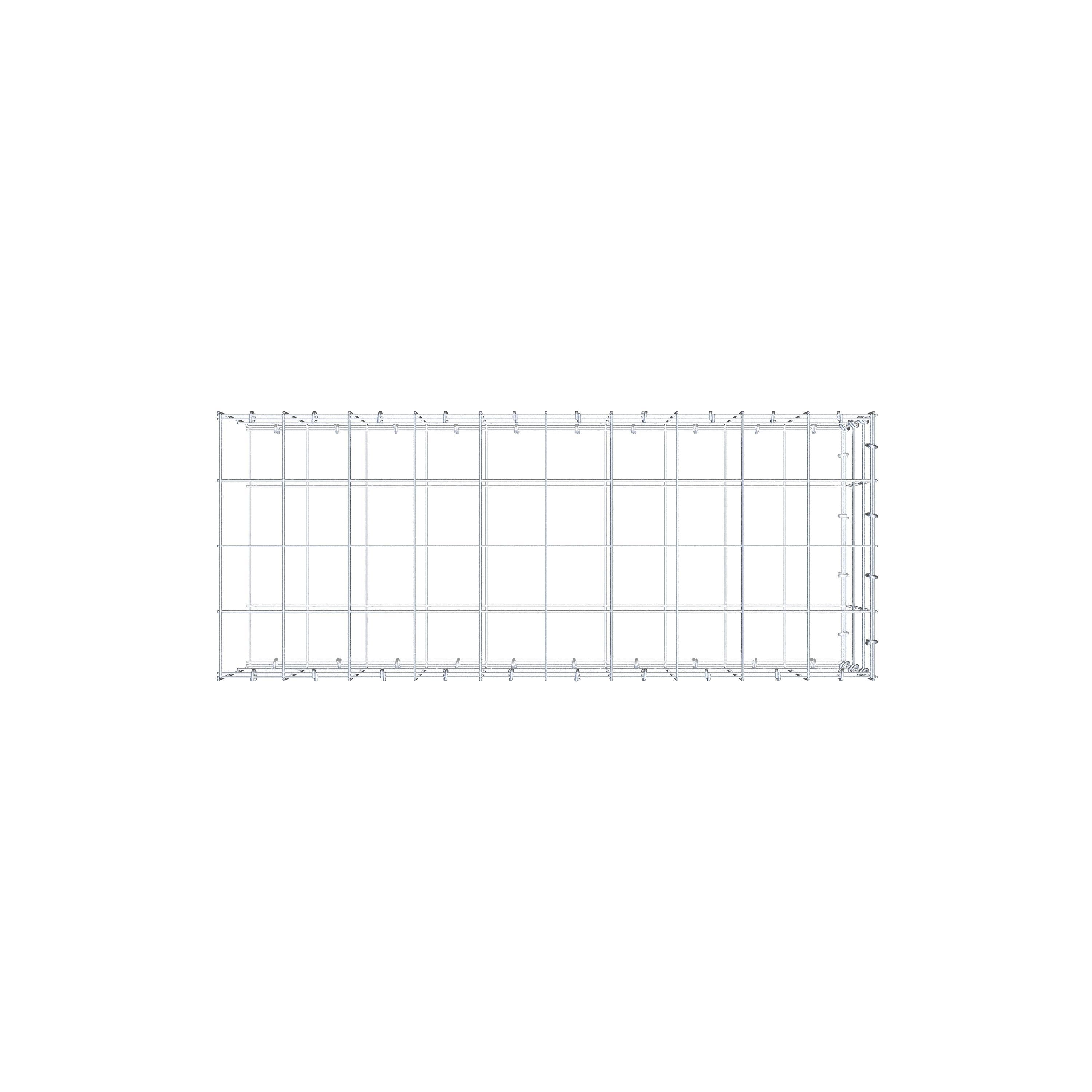 Gabion monté type 2 100 cm x 30 cm x 40 cm (L x H x P), maillage 10 cm x 10 cm, anneau en C