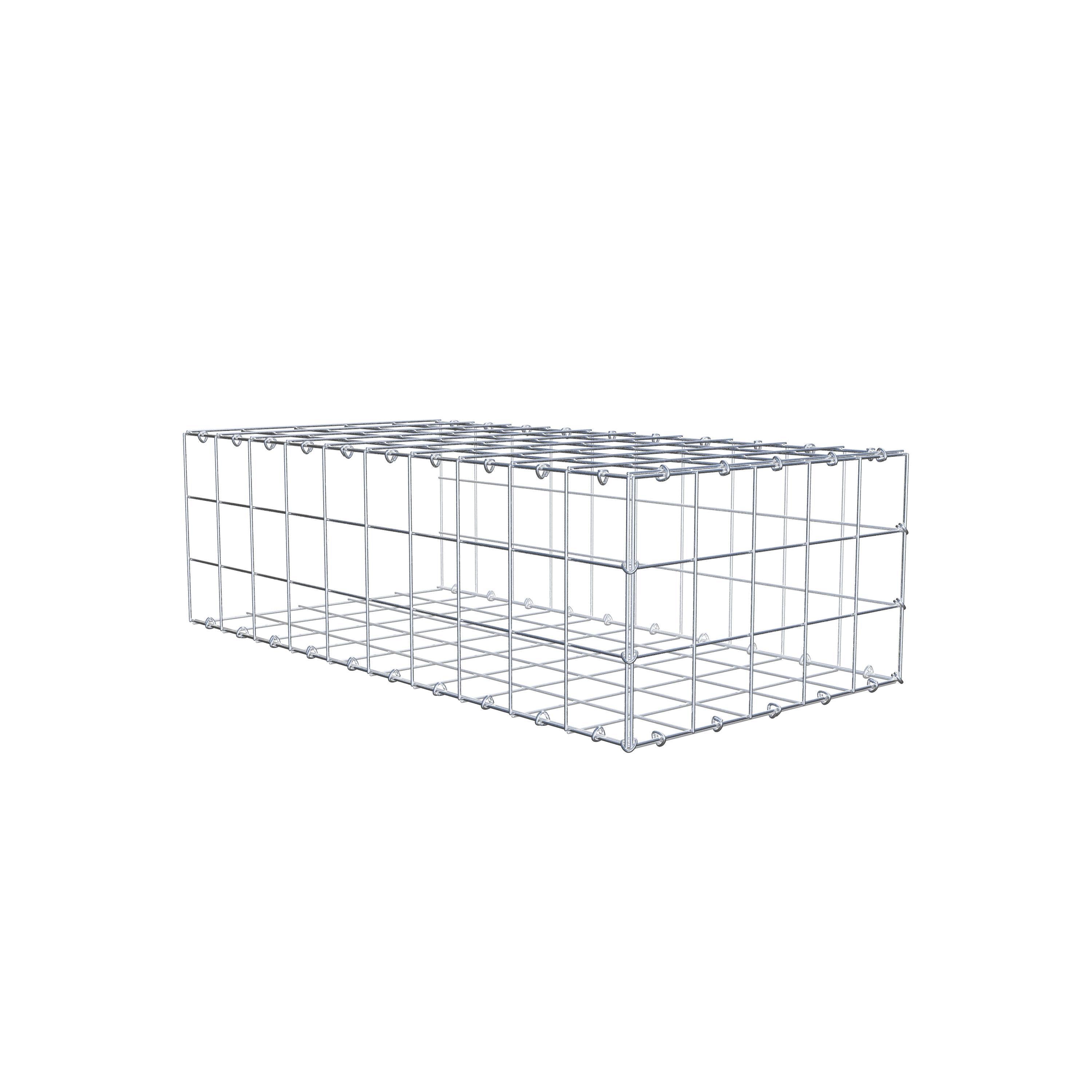 Gabion monté type 2 100 cm x 30 cm x 50 cm (L x H x P), maillage 10 cm x 10 cm, anneau en C