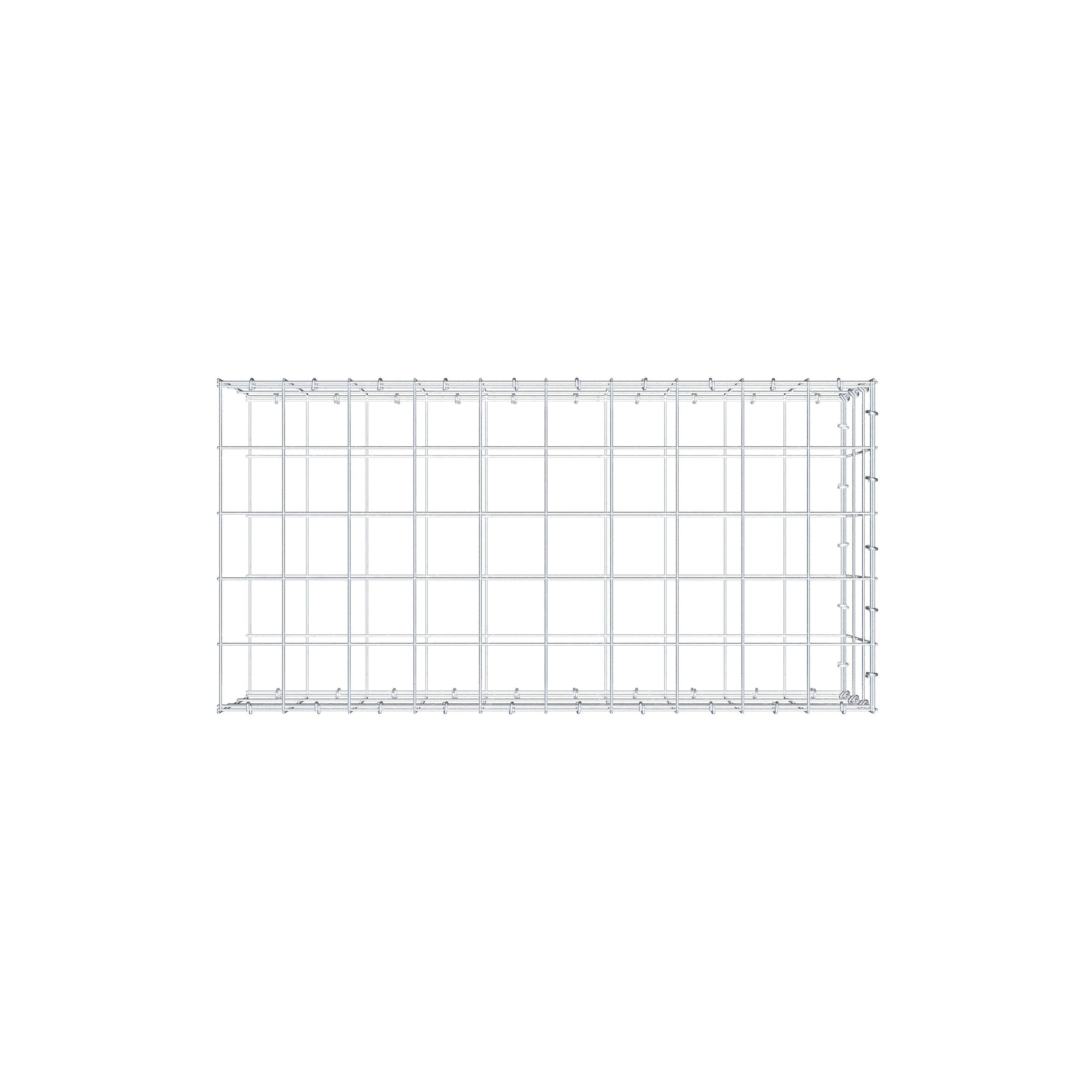 Gabion monté type 2 100 cm x 30 cm x 50 cm (L x H x P), maillage 10 cm x 10 cm, anneau en C