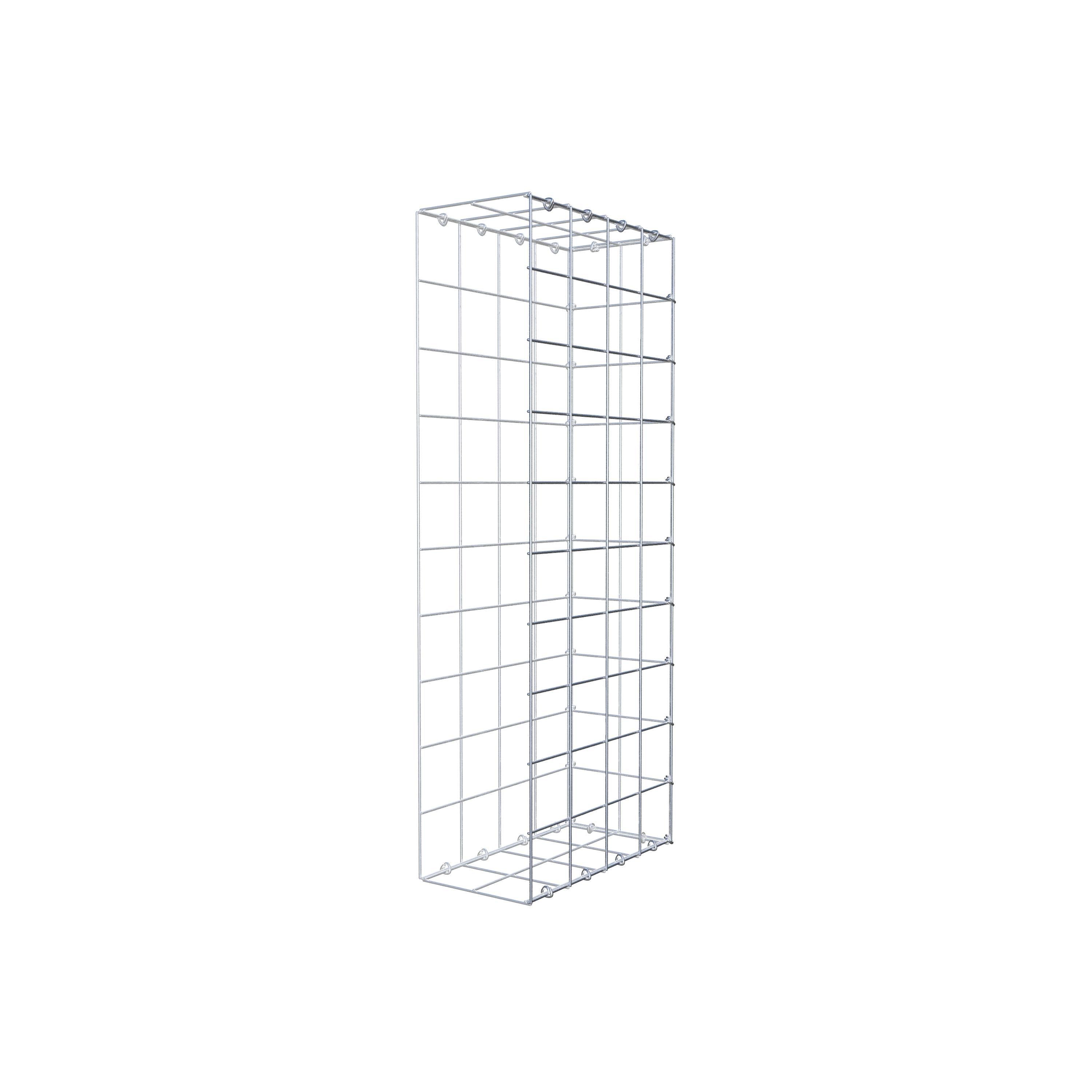 Gabion monté type 2 100 cm x 40 cm x 20 cm (L x H x P), maillage 10 cm x 10 cm, anneau en C