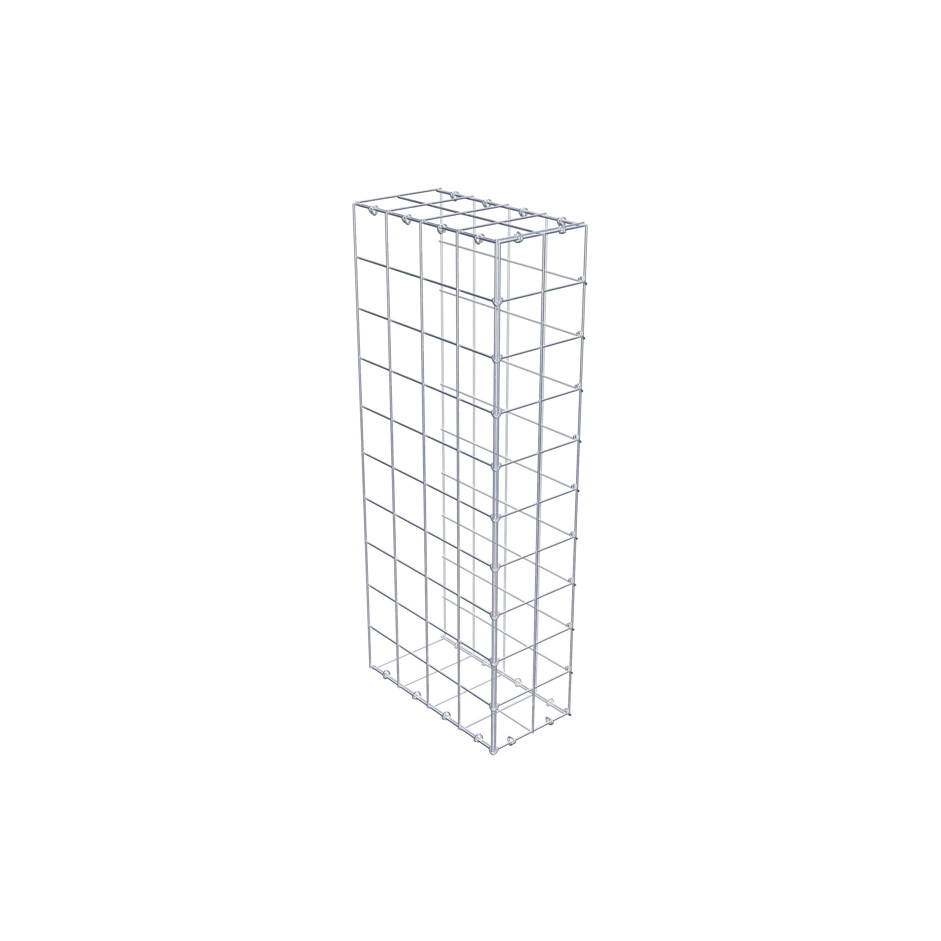 Gabion monté type 2 100 cm x 40 cm x 20 cm (L x H x P), maillage 10 cm x 10 cm, anneau en C