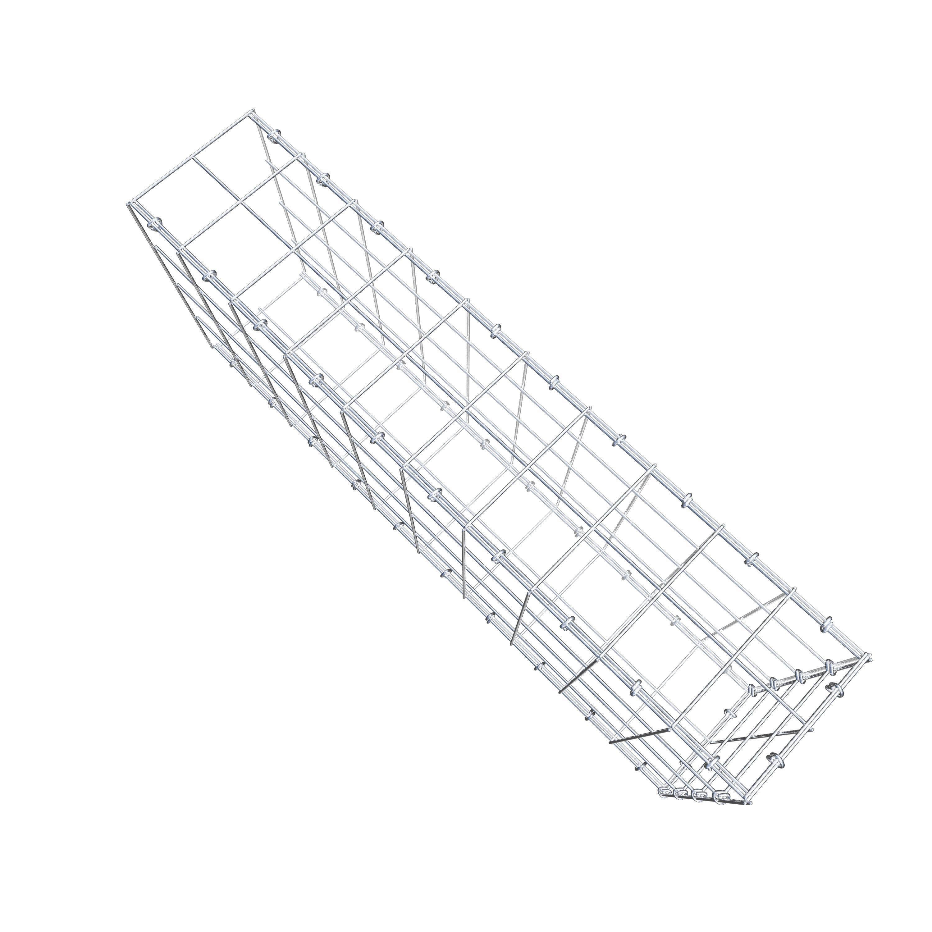 Gabion monté type 2 100 cm x 40 cm x 20 cm (L x H x P), maillage 10 cm x 10 cm, anneau en C