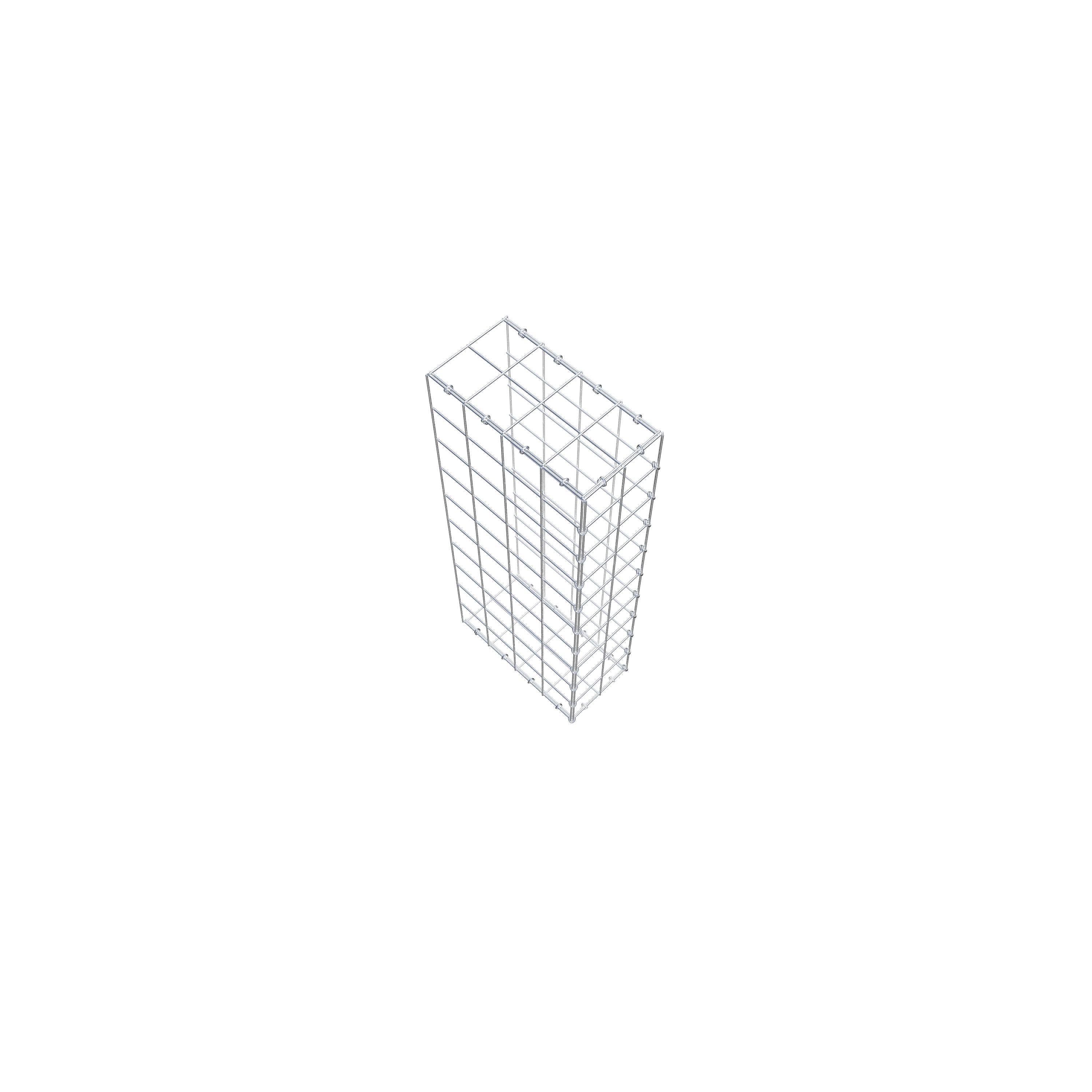 Gabion monté type 2 100 cm x 40 cm x 20 cm (L x H x P), maillage 10 cm x 10 cm, anneau en C