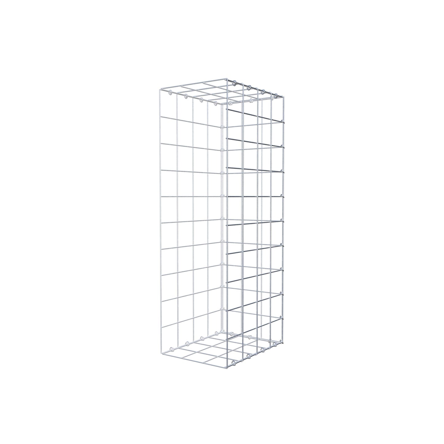 Typ 2 påbyggnadsgabion 100 cm x 40 cm x 30 cm (L x H x D), maskstorlek 10 cm x 10 cm, C-ring