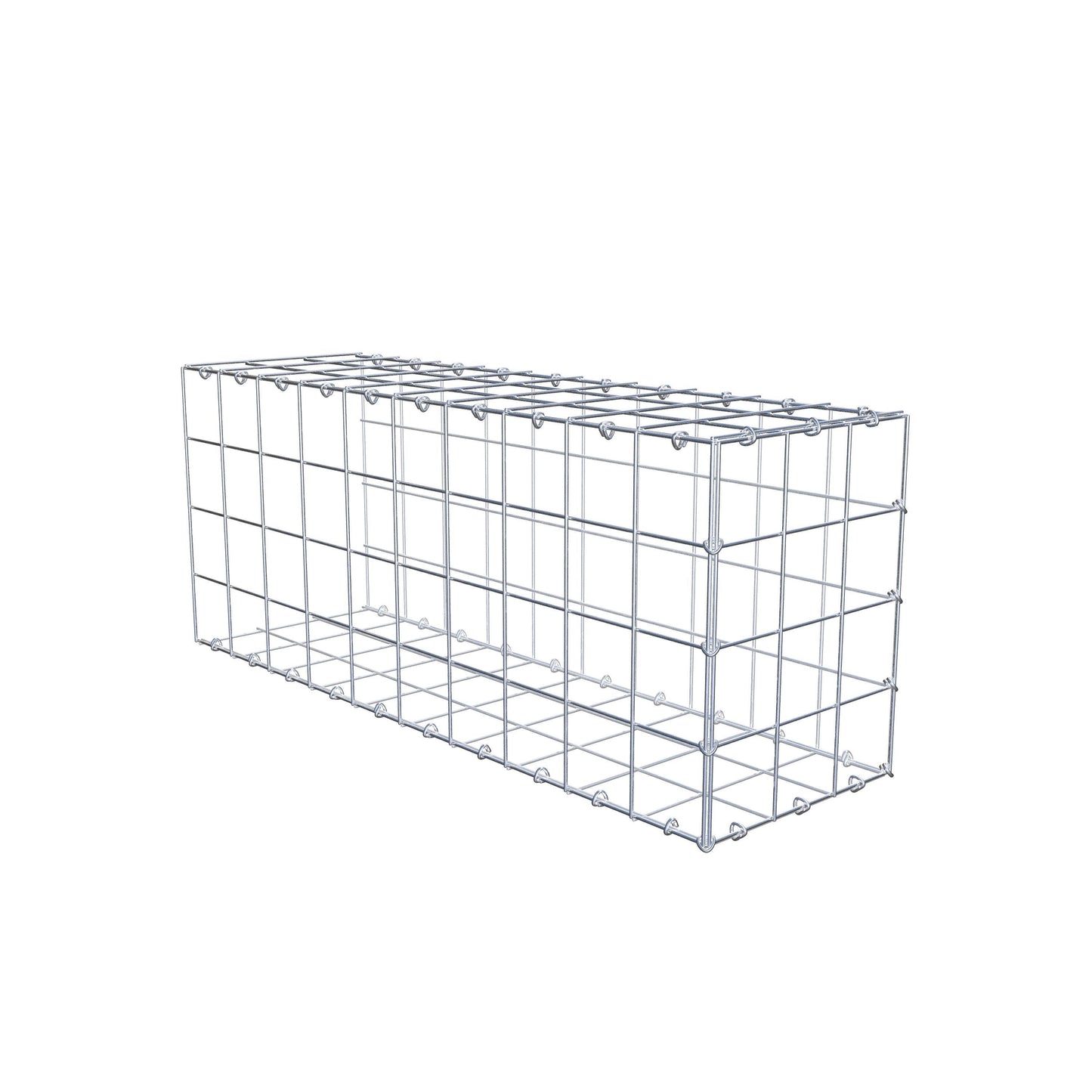 Typ 2 påbyggnadsgabion 100 cm x 40 cm x 30 cm (L x H x D), maskstorlek 10 cm x 10 cm, C-ring