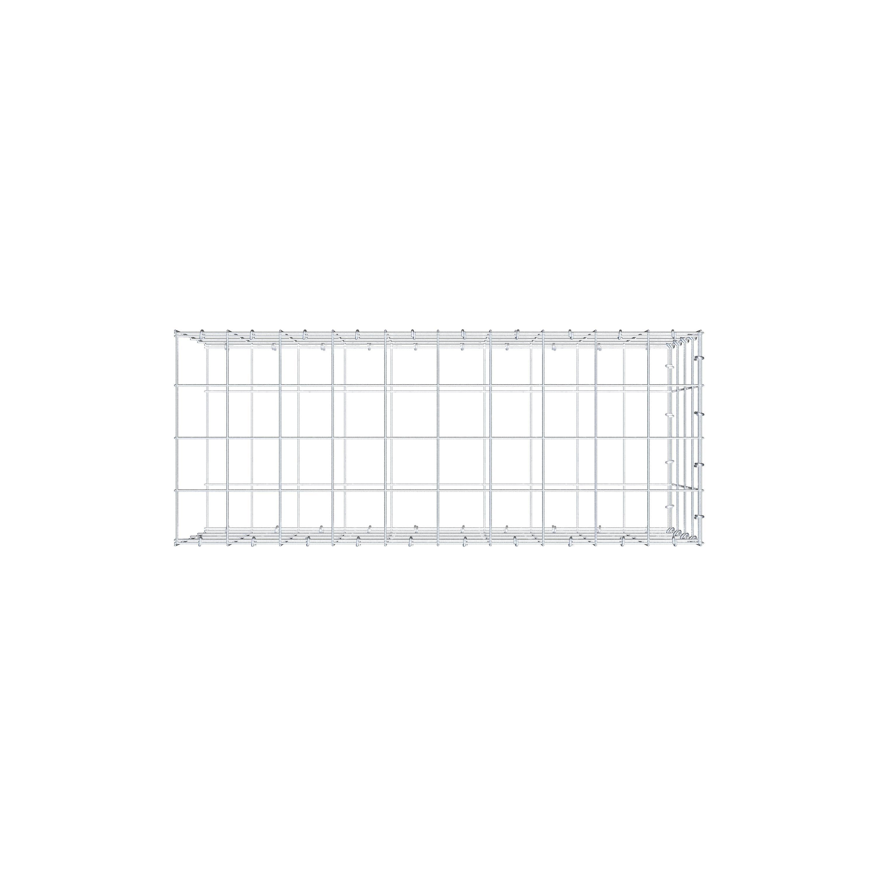 Opzetpaal type 2 100 cm x 40 cm x 40 cm (L x H x D), maaswijdte 10 cm x 10 cm, C-ring