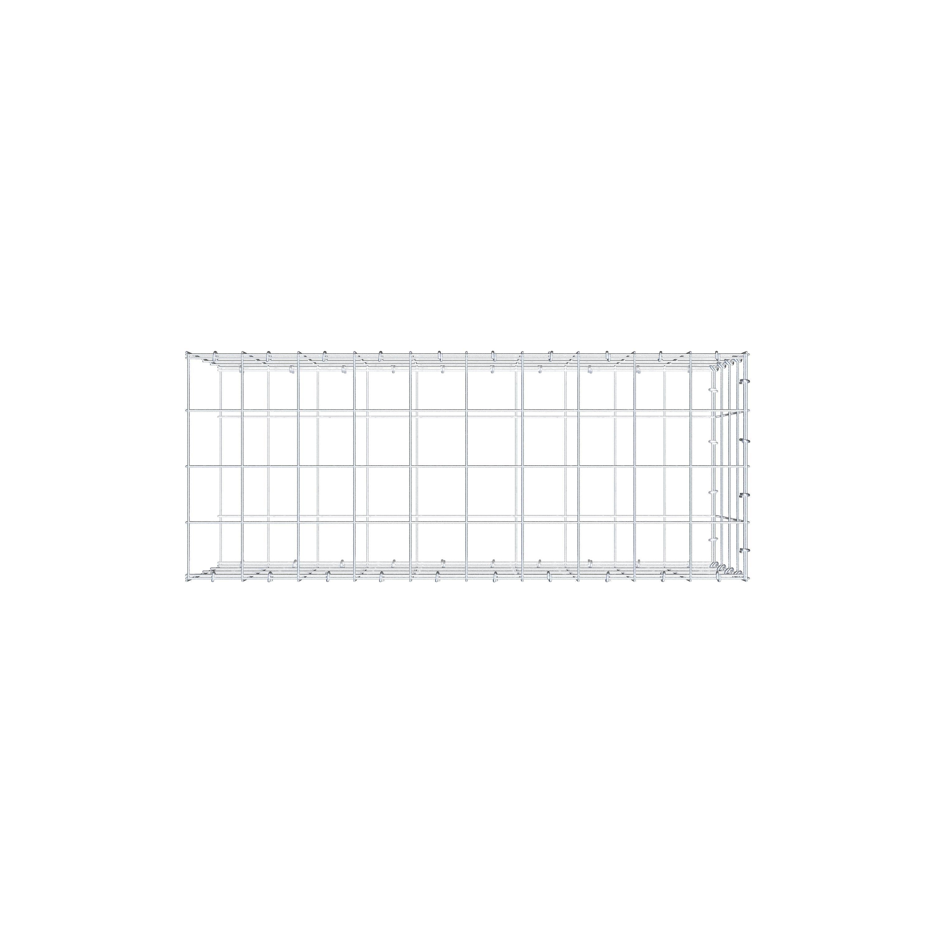 Gabion monté type 2 100 cm x 40 cm x 40 cm (L x H x P), maillage 10 cm x 10 cm, anneau en C